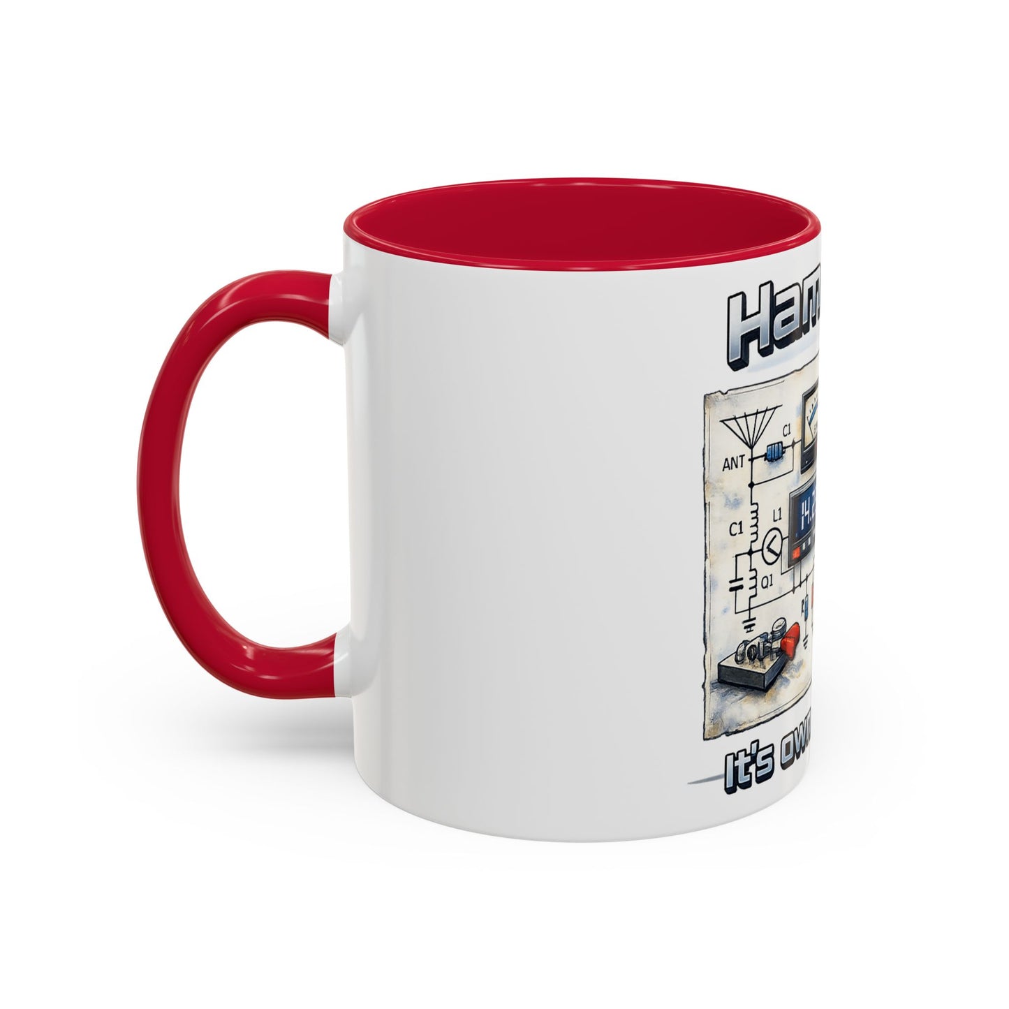 Ham Radio Circuit Design Coffee Mug — "Ham Radio: It’s Own Language" (11oz/15oz)