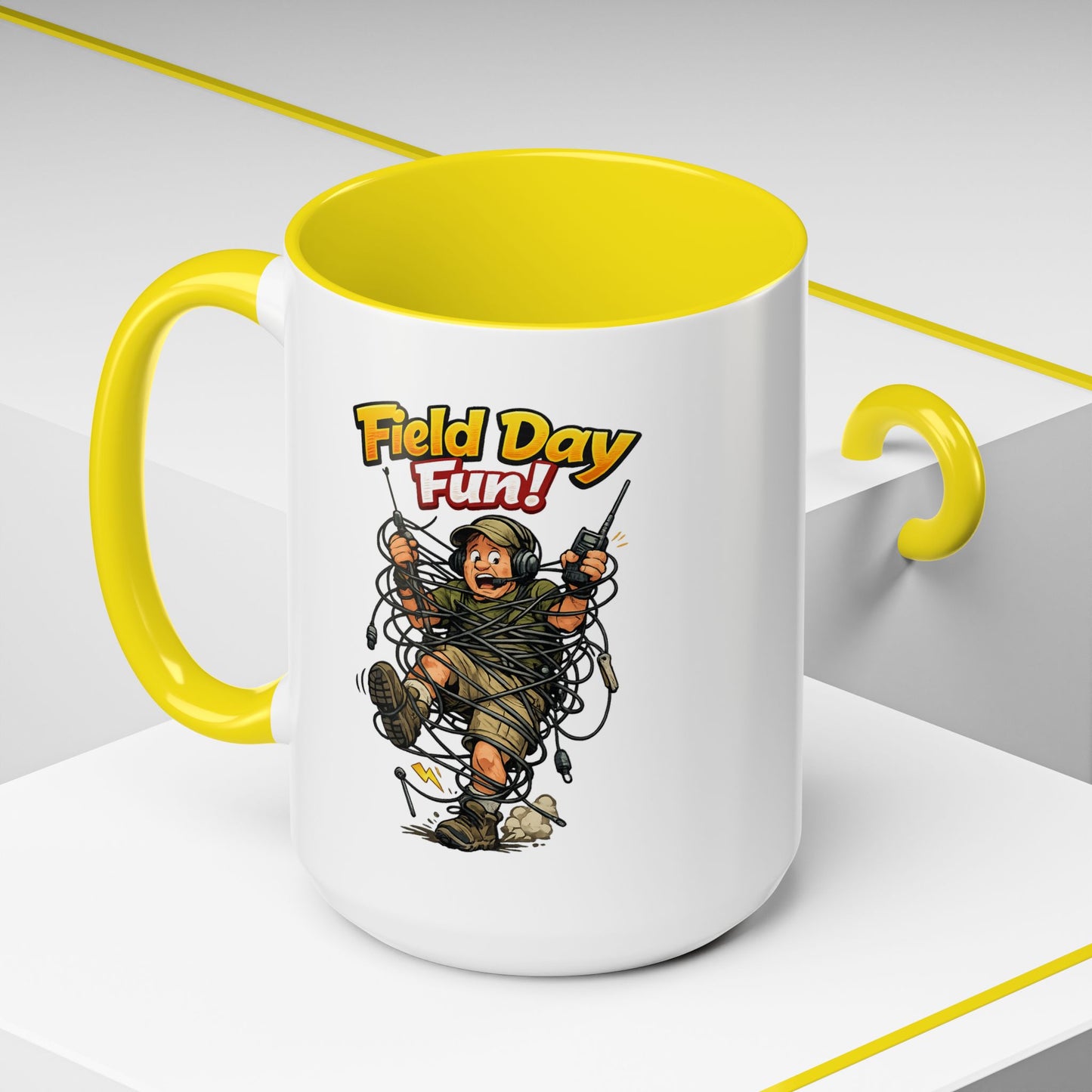 Field Day Fun! Accent Coffee Mug – Humorous Outdoor Adventure Ham Gift (11/15oz)