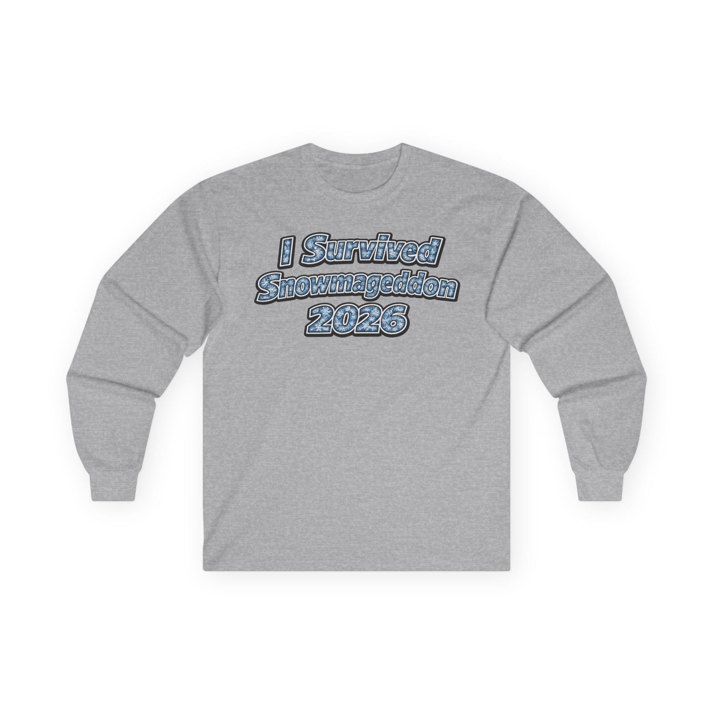 Long Sleeve Tee — "I Survived Snowmaggedon 2026" Retro Graphic