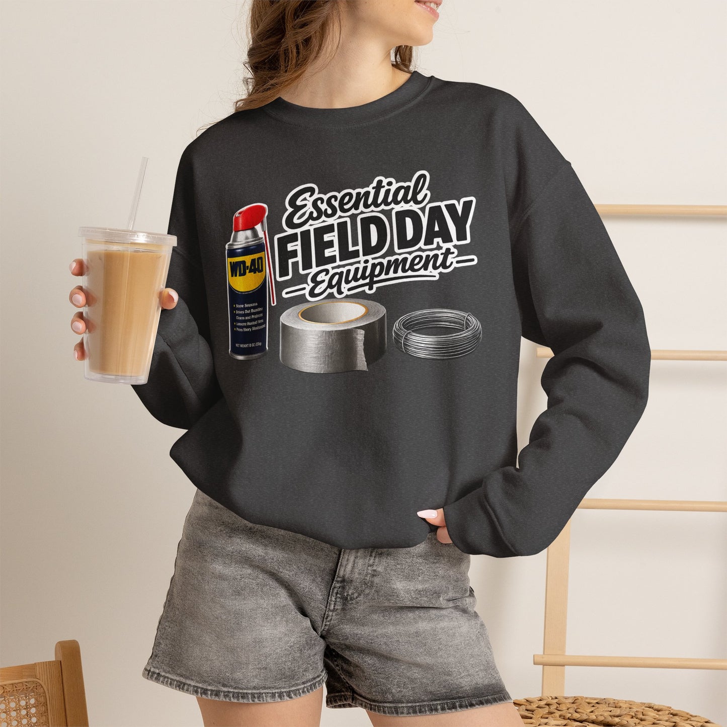 "Essential Field Day Equipment" Graphic - Crewneck Sweatshirt