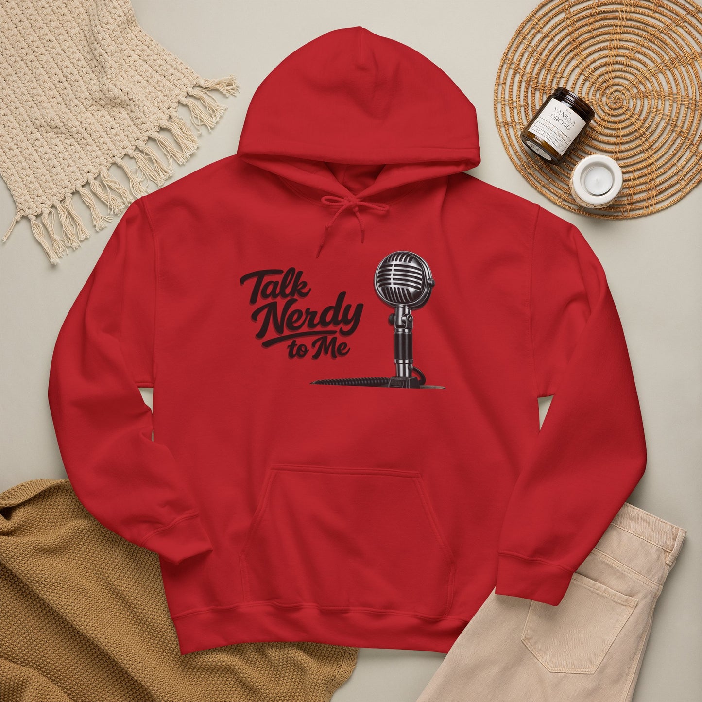 Hoodie — "Talk Nerdy to Me" Retro Ham Radio Microphone Graphic