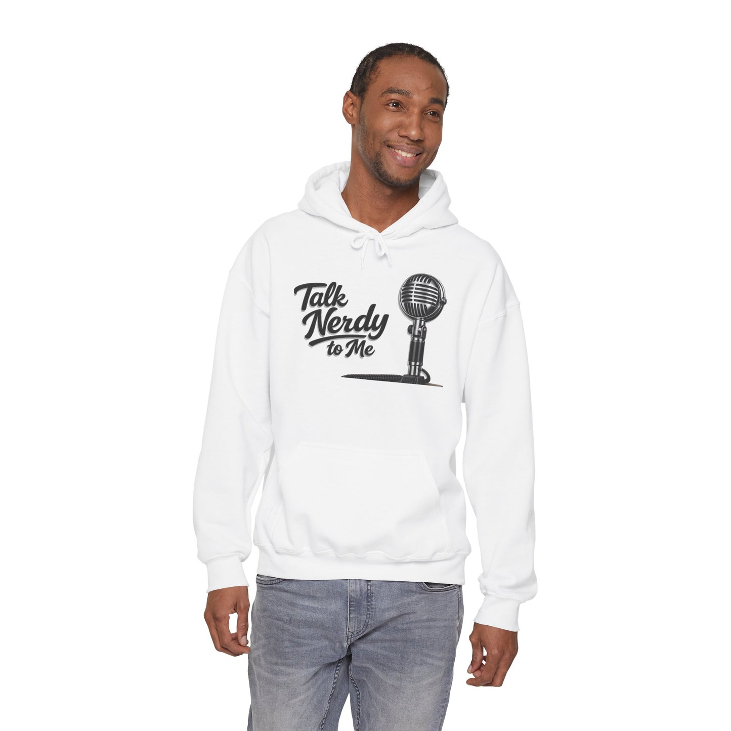 Hoodie — "Talk Nerdy to Me" Retro Ham Radio Microphone Graphic