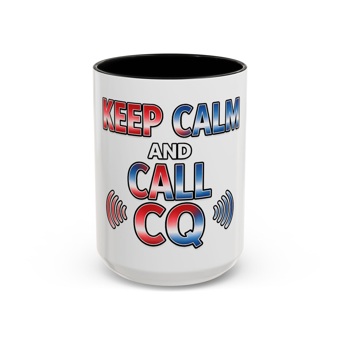 Keep Calm and Call CQ Accent Coffee Mug – Radio Operator Ham Radio Gift (11/15 oz)