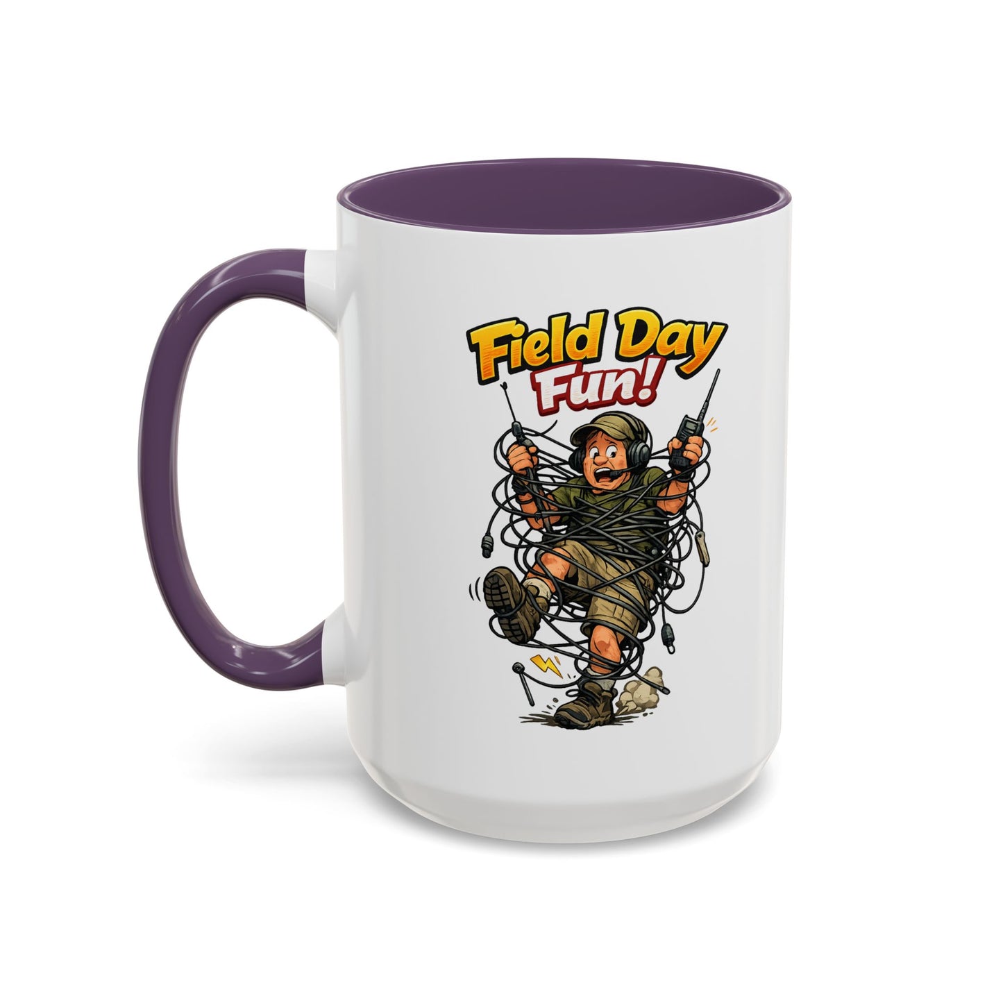 Field Day Fun! Accent Coffee Mug – Humorous Outdoor Adventure Ham Gift (11/15oz)