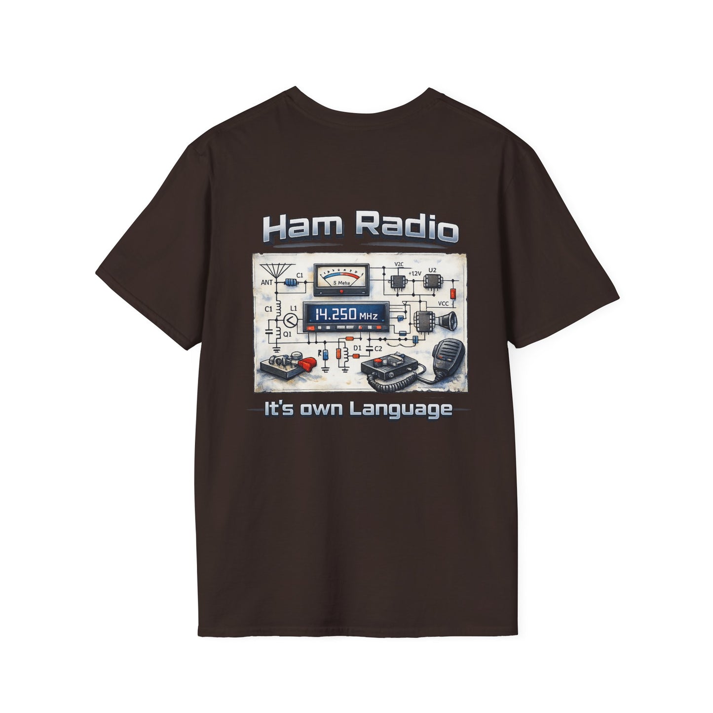 Ham Radio T-Shirt — “Ham Radio: It’s Own Language” Retro Radio Design