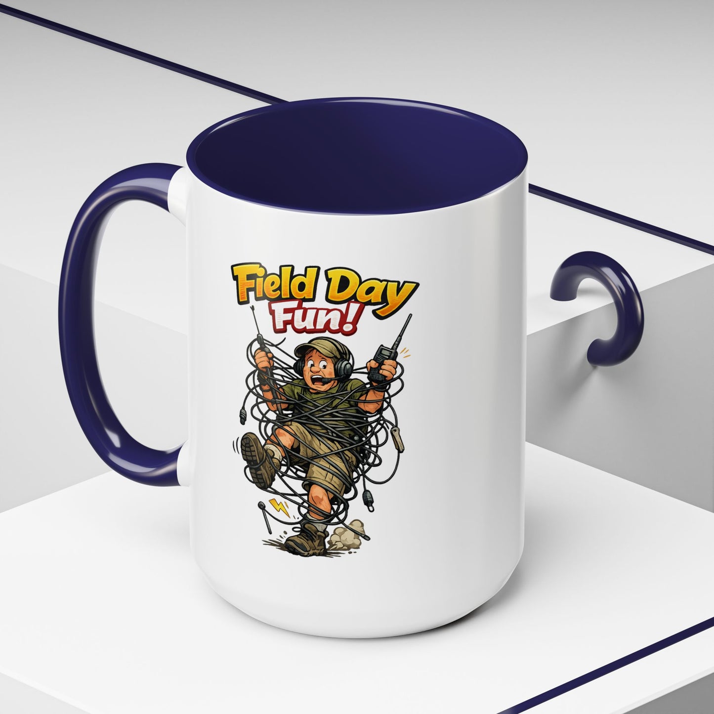 Field Day Fun! Accent Coffee Mug – Humorous Outdoor Adventure Ham Gift (11/15oz)
