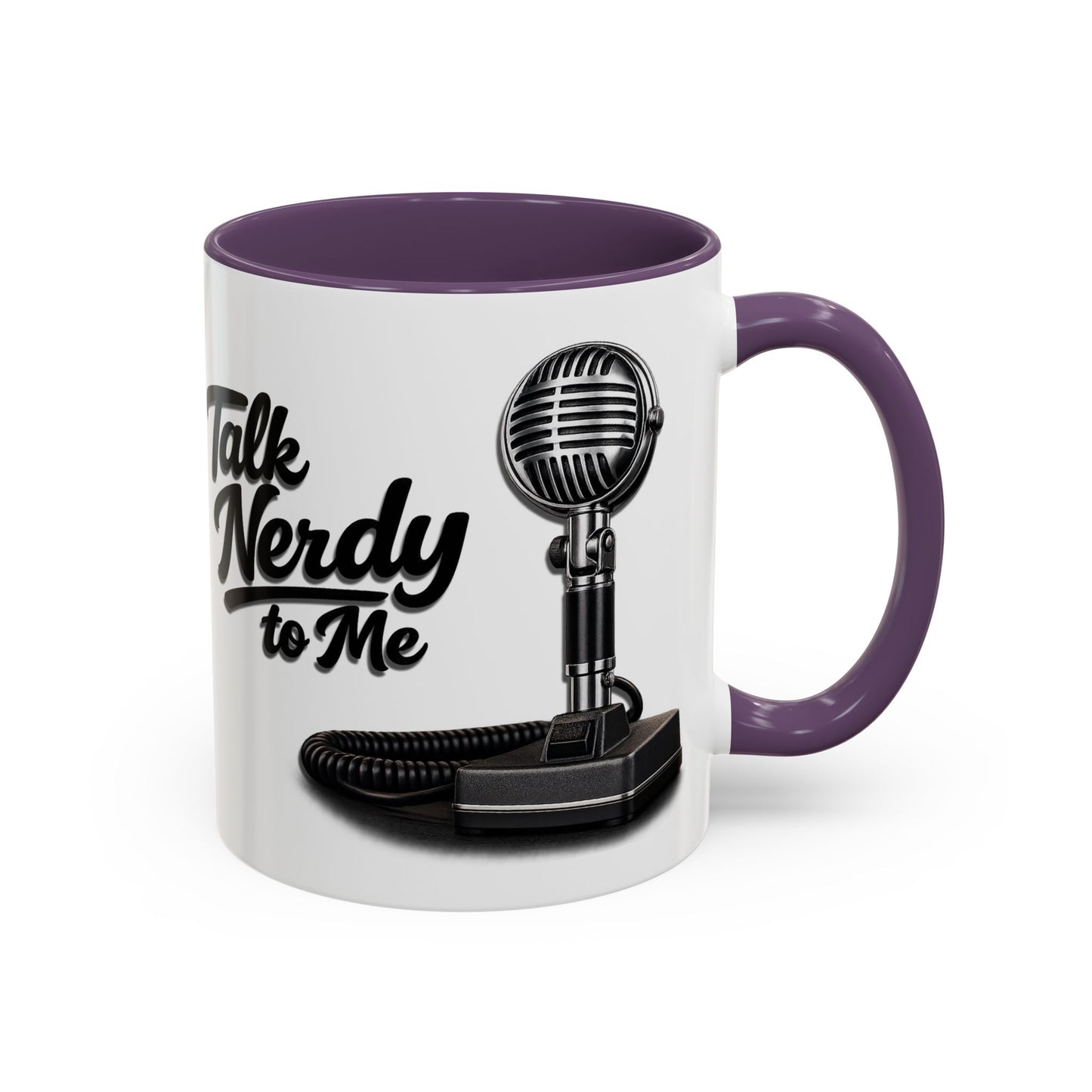 Talk Nerdy to Me Coffee Mug — Retro Ham Radio Microphone Accent Mug (11/15 oz)