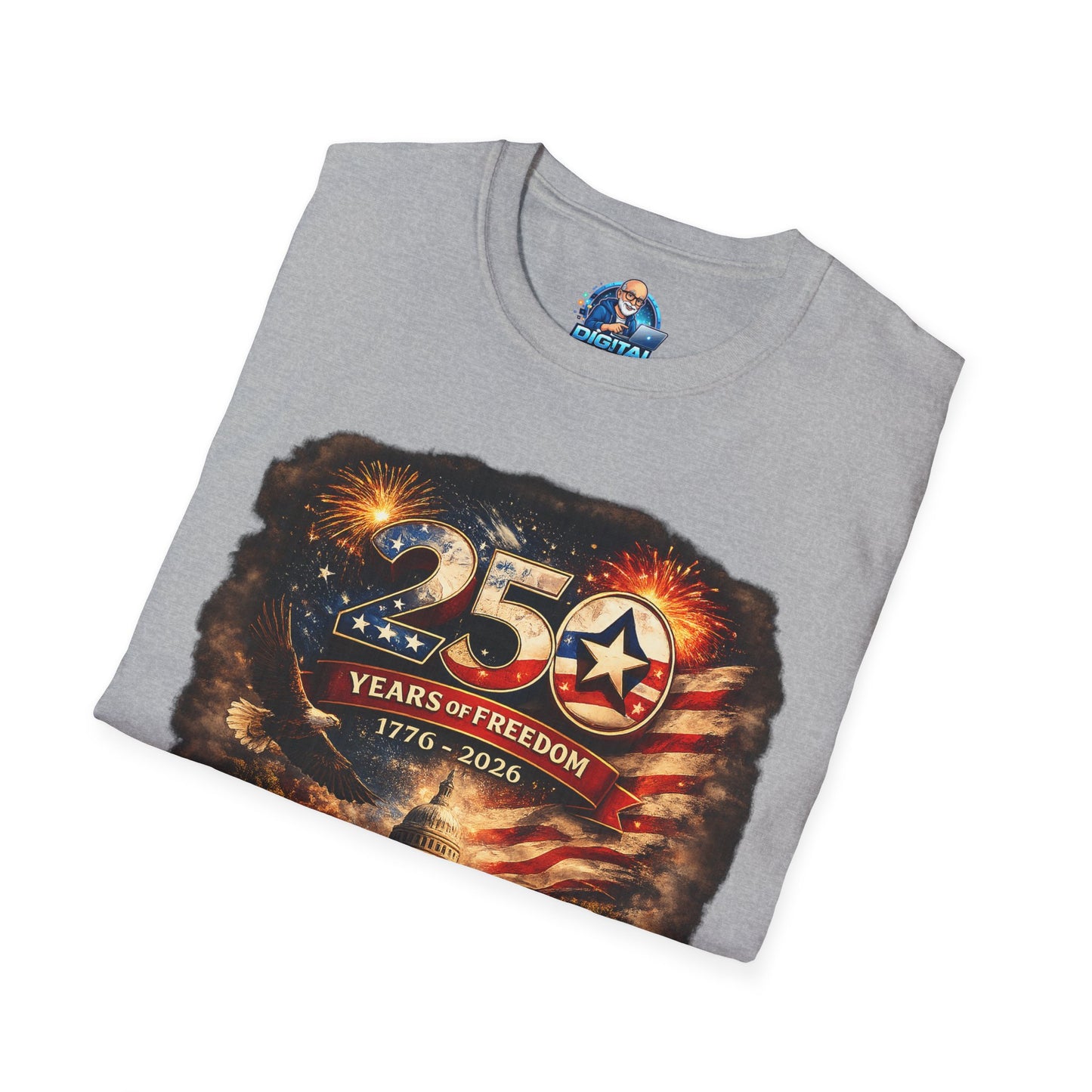 250 Years of Freedom 1776–2026 T-Shirt — Patriotic American Flag & Capitol Anniversary Tee