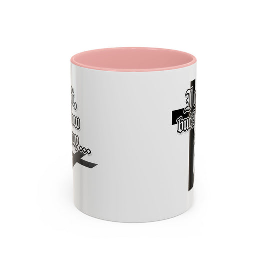 I Can't But I Know A Guy - Accent Coffee Mug (Funny Mechanic/Handyman Gift)