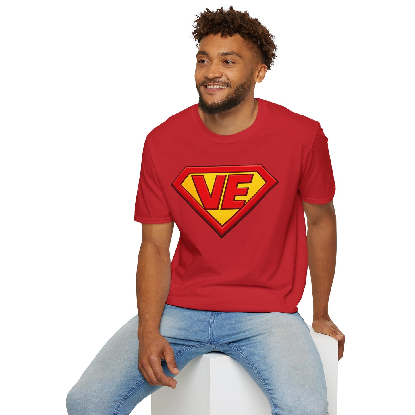VE Superhero Logo T-Shirt — Bold Retro Graphic Tee