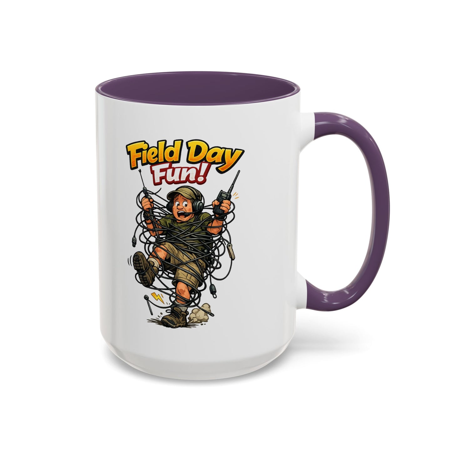 Field Day Fun! Accent Coffee Mug – Humorous Outdoor Adventure Ham Gift (11/15oz)