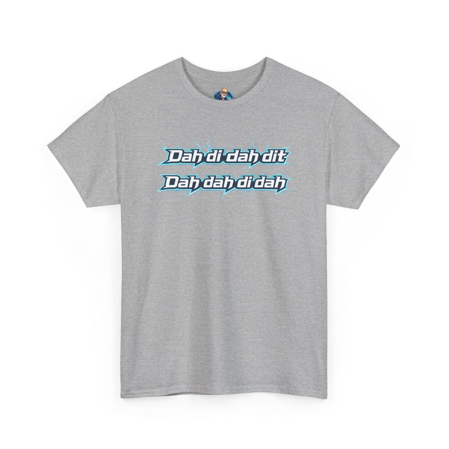 Retro Lyric Graphic Tee — "Dah dah di di dit" Blue Script