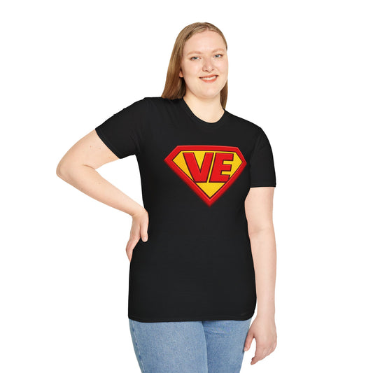 VE Superhero Logo T-Shirt — Bold Retro Graphic Tee