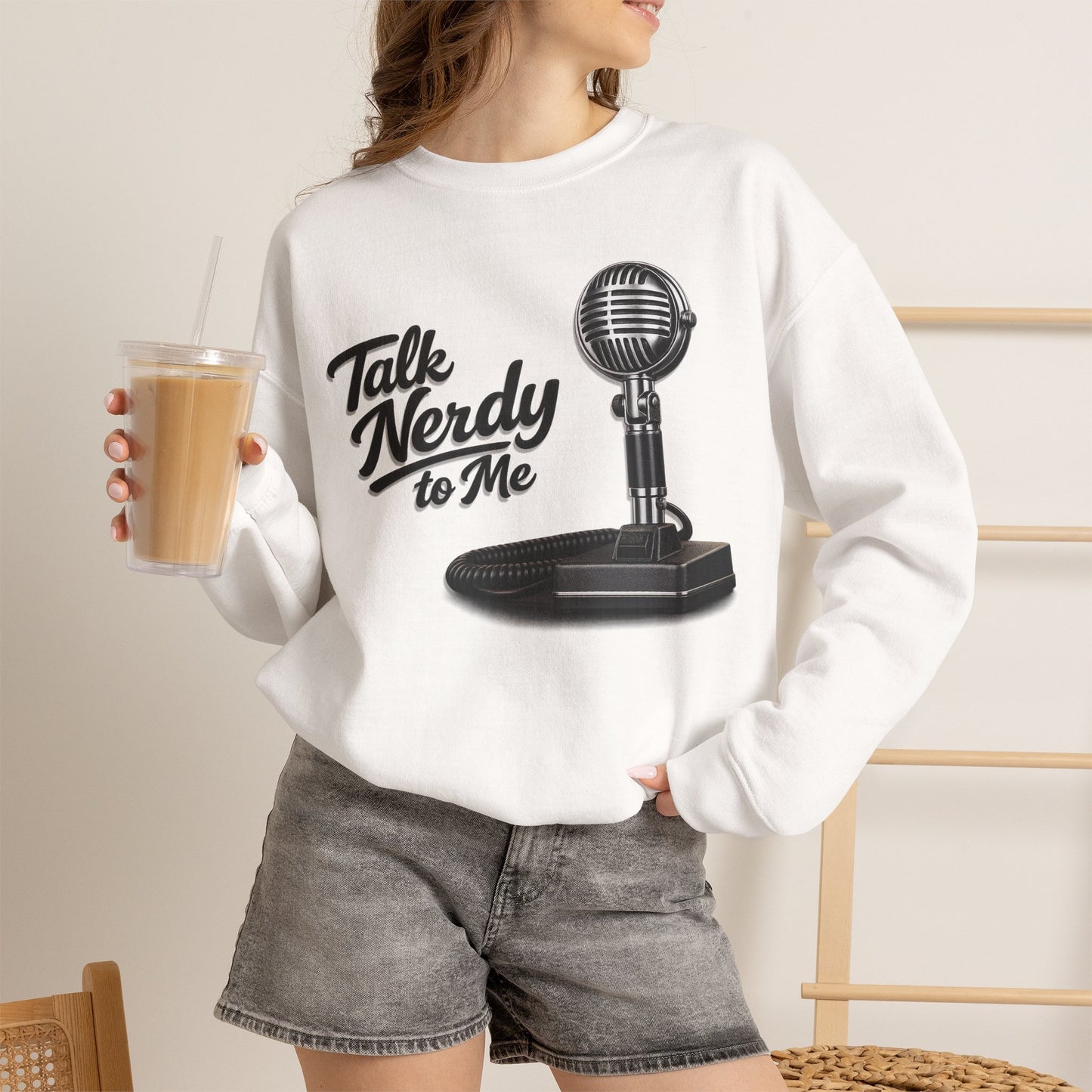 "Talk Nerdy to Me" Vintage Ham Radio Microphone Graphic