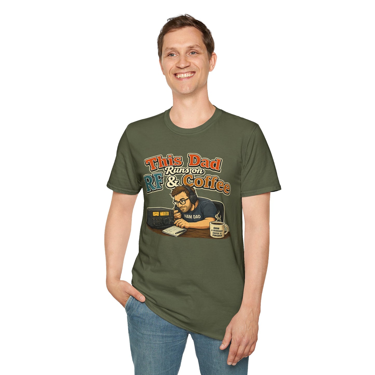 This Dad Runs on RF & Coffee T-Shirt