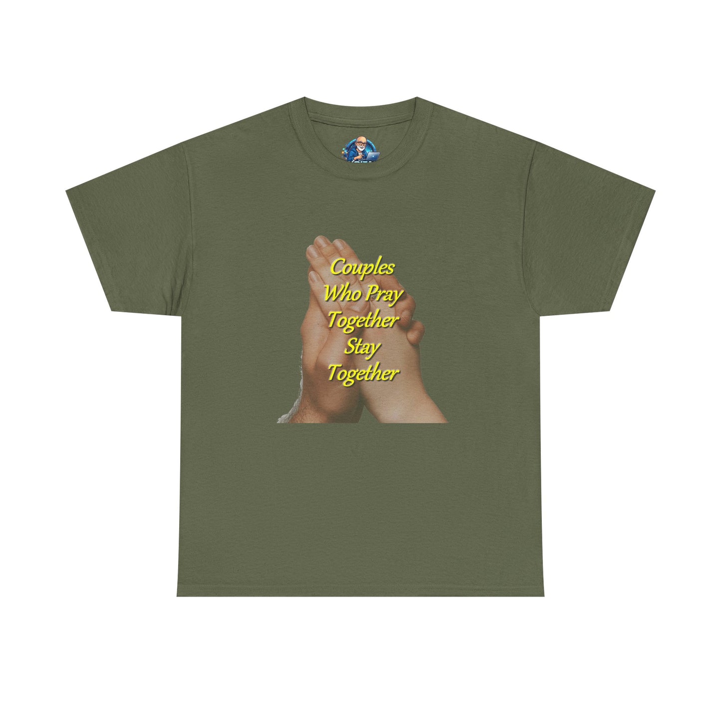 T-Shirt — "Couples Who Pray Together Stay Together" Praying Hands Christian Tee