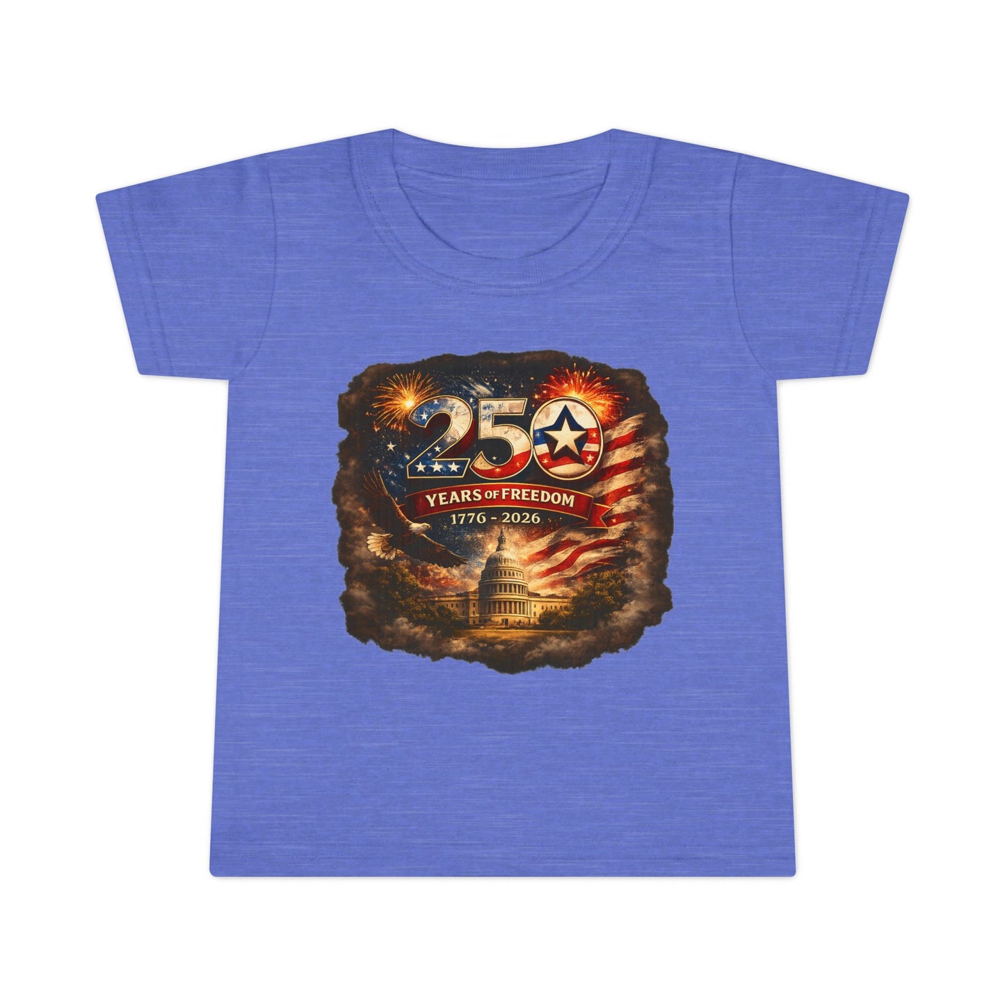 Toddler T‑Shirt — "250 Years of Freedom 1776–2026" Patriotic USA Memorial Tee