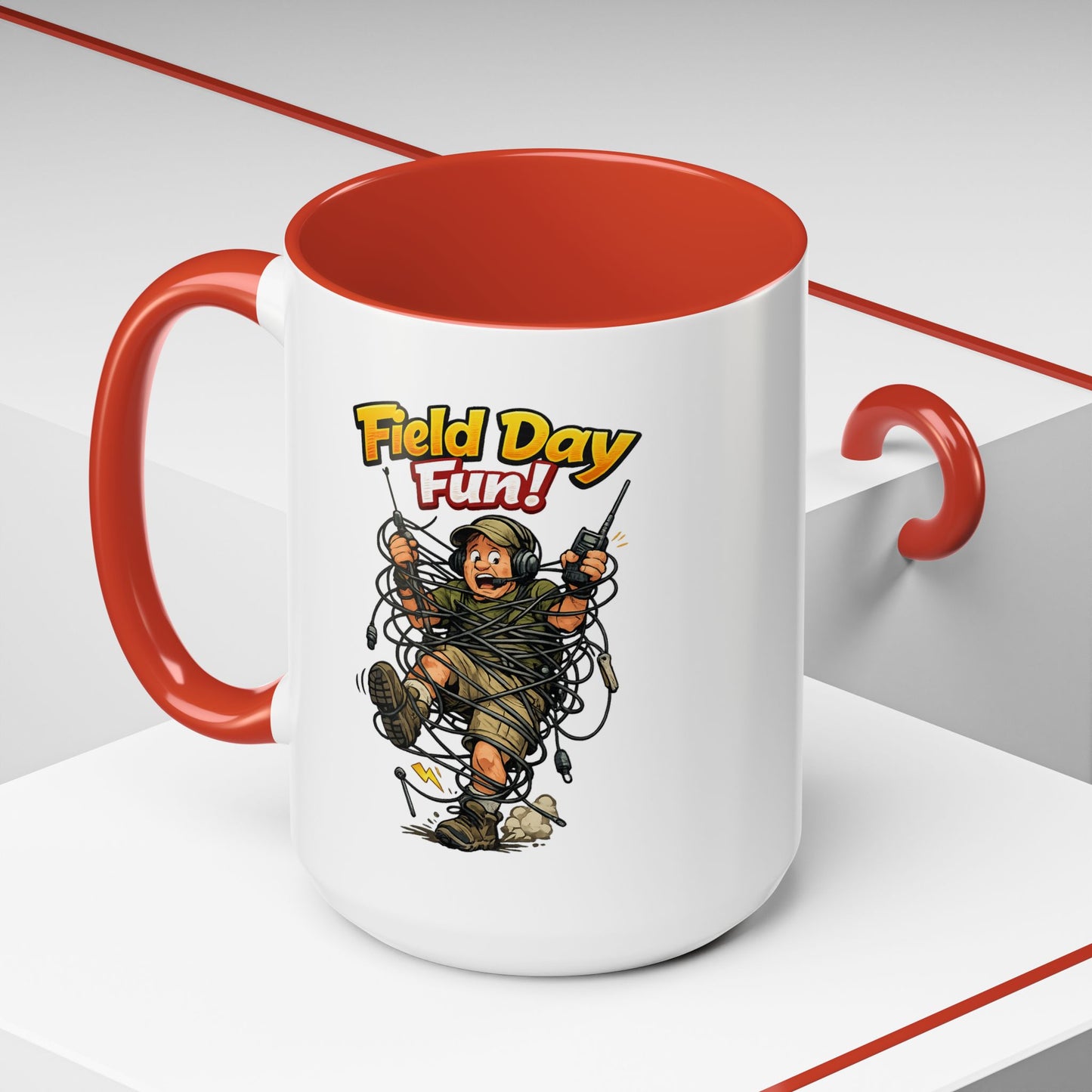 Field Day Fun! Accent Coffee Mug – Humorous Outdoor Adventure Ham Gift (11/15oz)