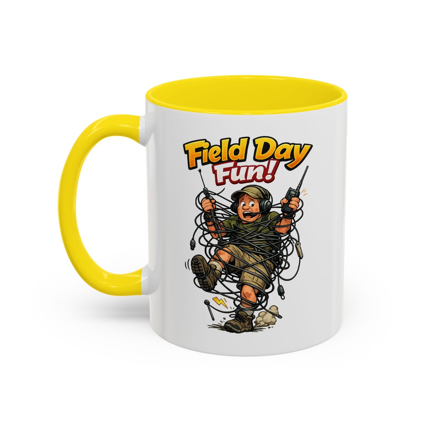 Field Day Fun! Accent Coffee Mug – Humorous Outdoor Adventure Ham Gift (11/15oz)