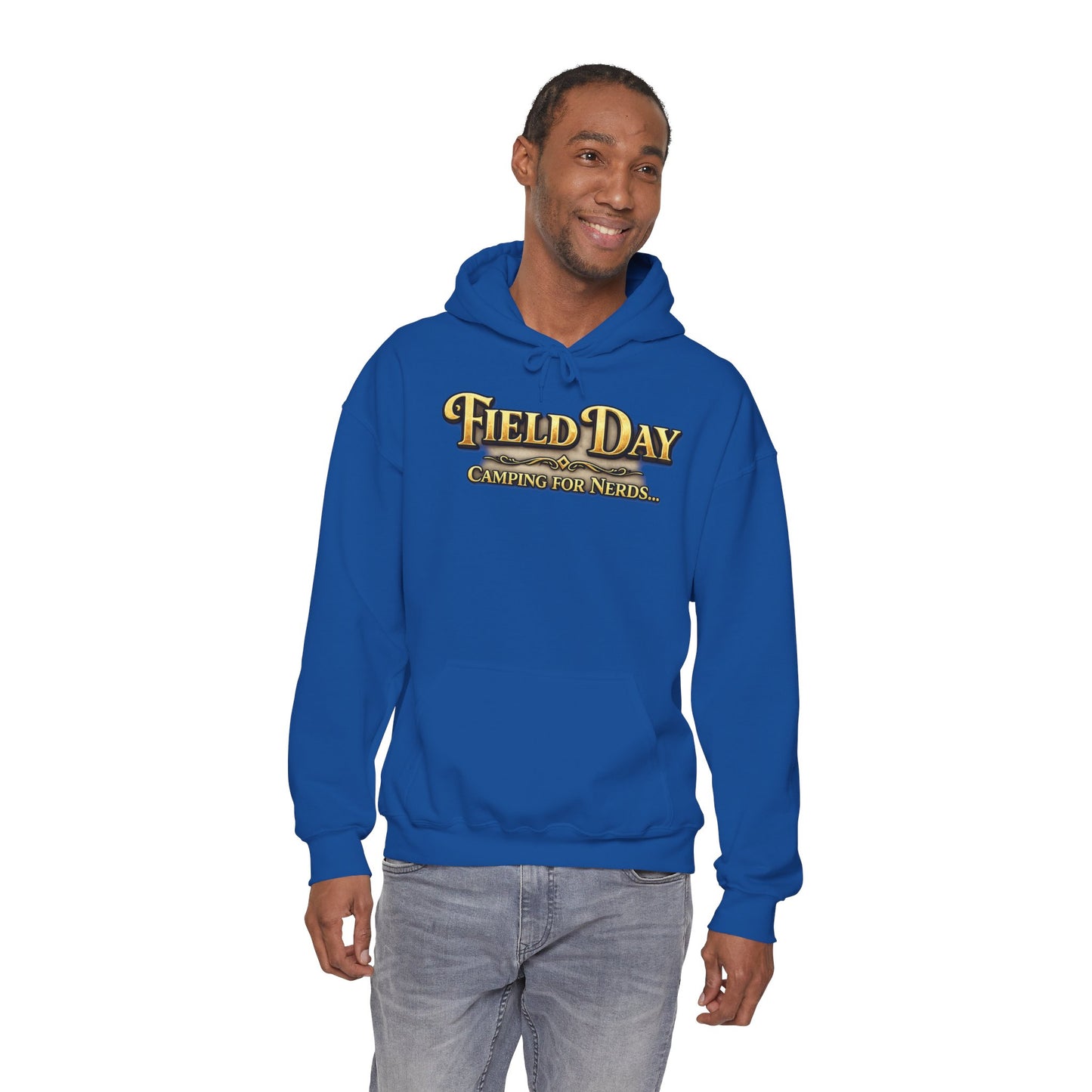 "Field Day: Camping for Nerds" Retro Outdoor Graphic Hoodie