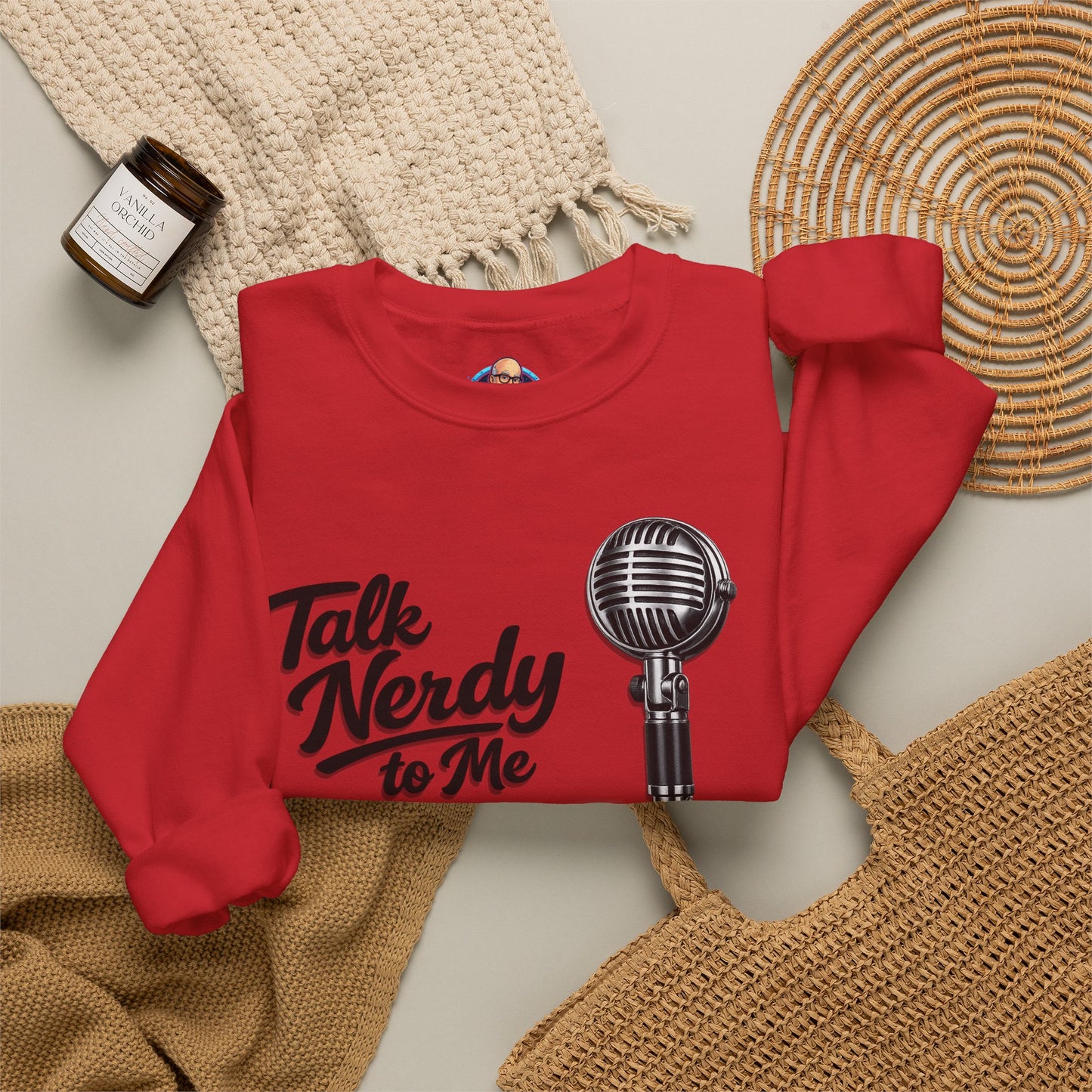 "Talk Nerdy to Me" Vintage Ham Radio Microphone Graphic