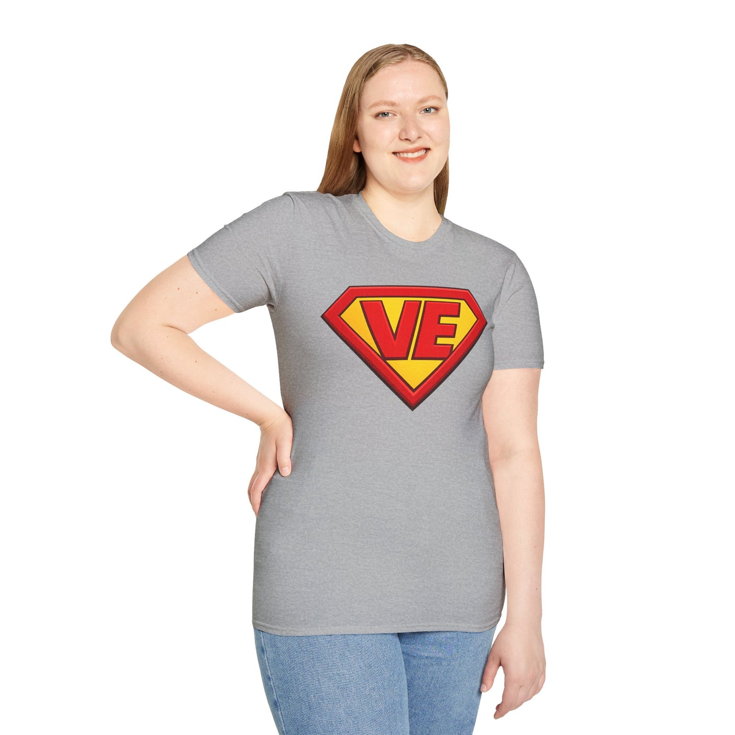 VE Superhero Logo T-Shirt — Bold Retro Graphic Tee