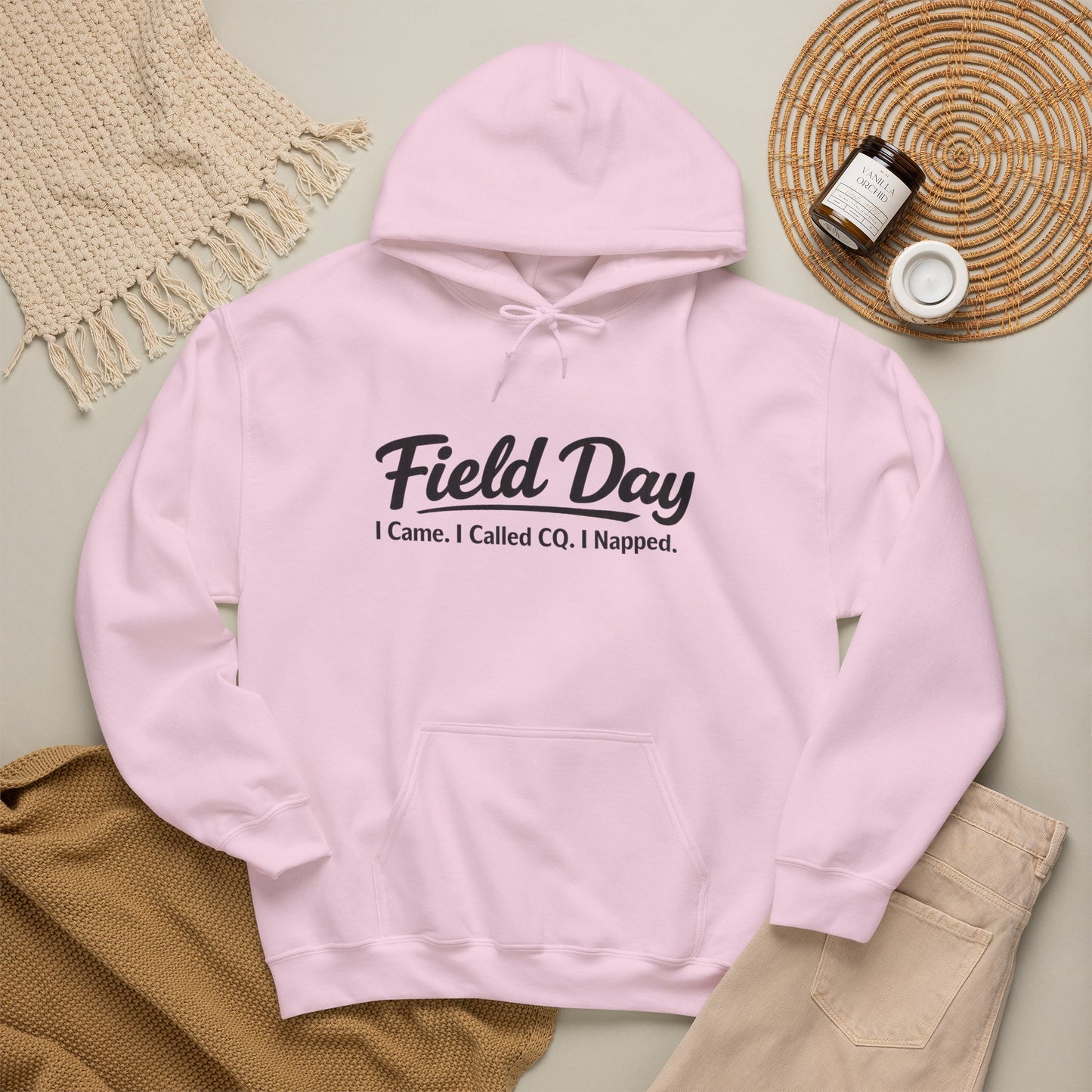 Field Day Hoodie – “Field Day: I Came. I Called CQ. I Napped.” Casual Radio Operator Sweatshirt