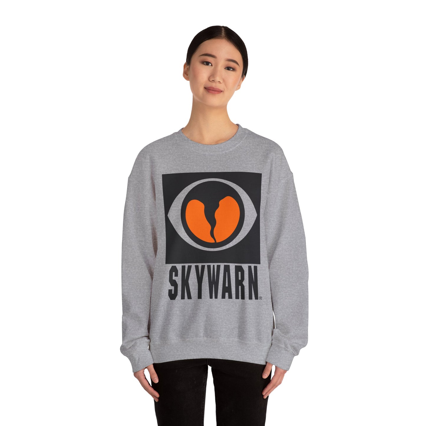 Skywarn Graphic Sweatshirt — Retro Eye Logo Storm Spotter Crewneck