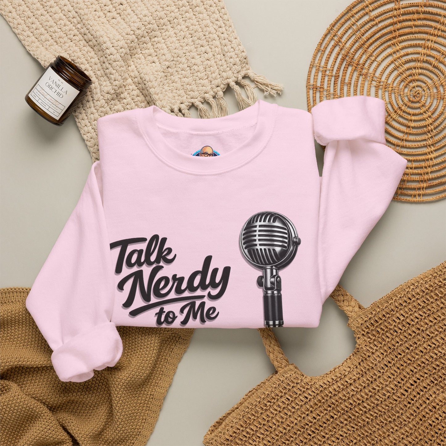 "Talk Nerdy to Me" Vintage Ham Radio Microphone Graphic