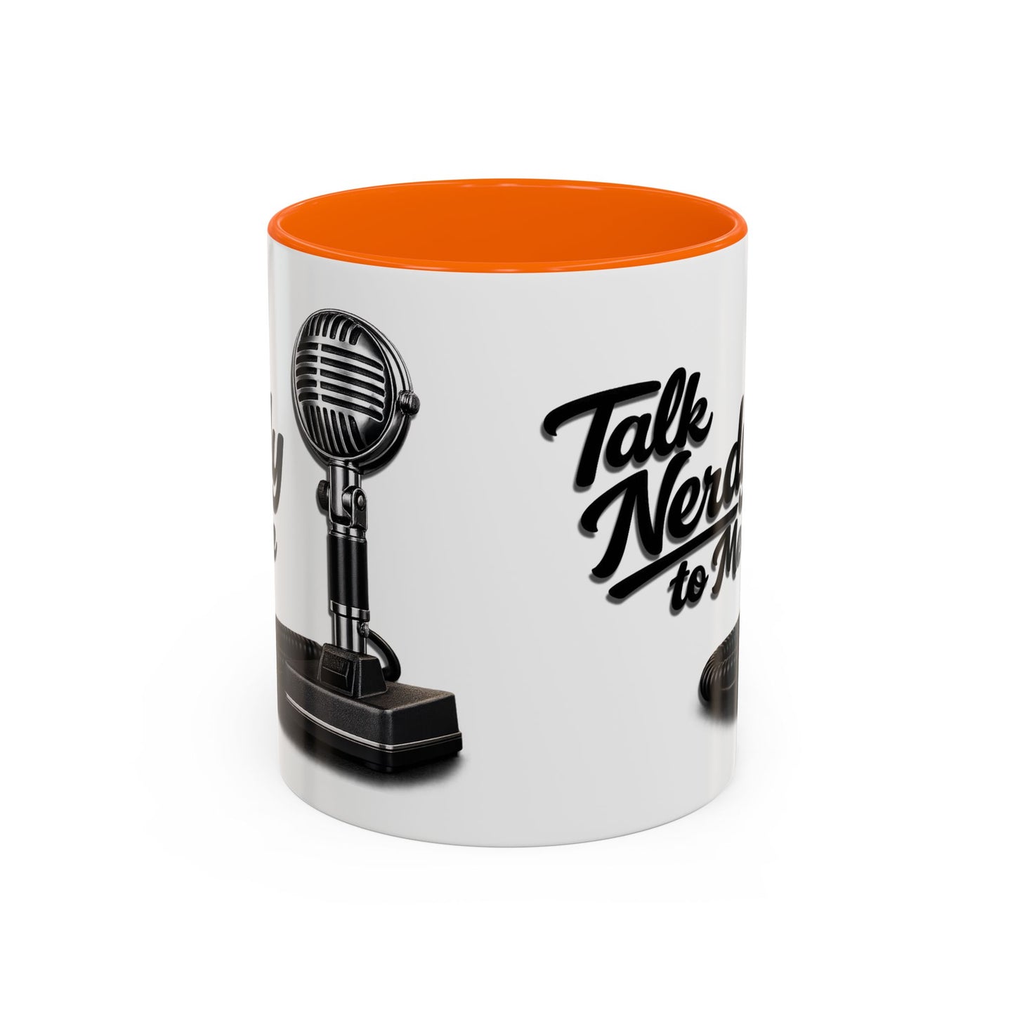 Talk Nerdy to Me Coffee Mug — Retro Ham Radio Microphone Accent Mug (11/15 oz)
