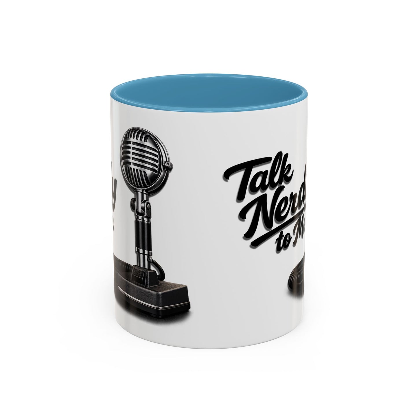 Talk Nerdy to Me Coffee Mug — Retro Ham Radio Microphone Accent Mug (11/15 oz)