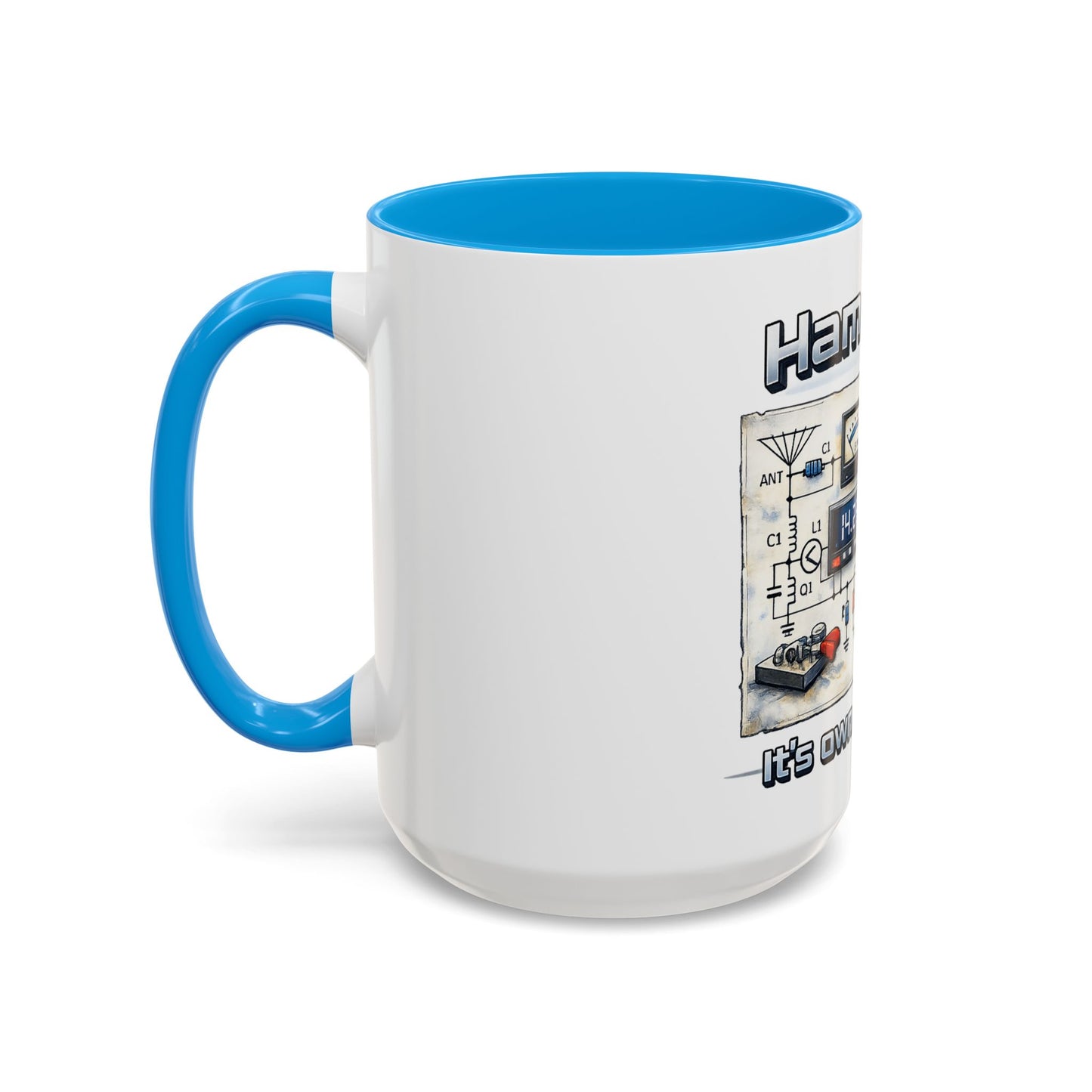 Ham Radio Circuit Design Coffee Mug — "Ham Radio: It’s Own Language" (11oz/15oz)
