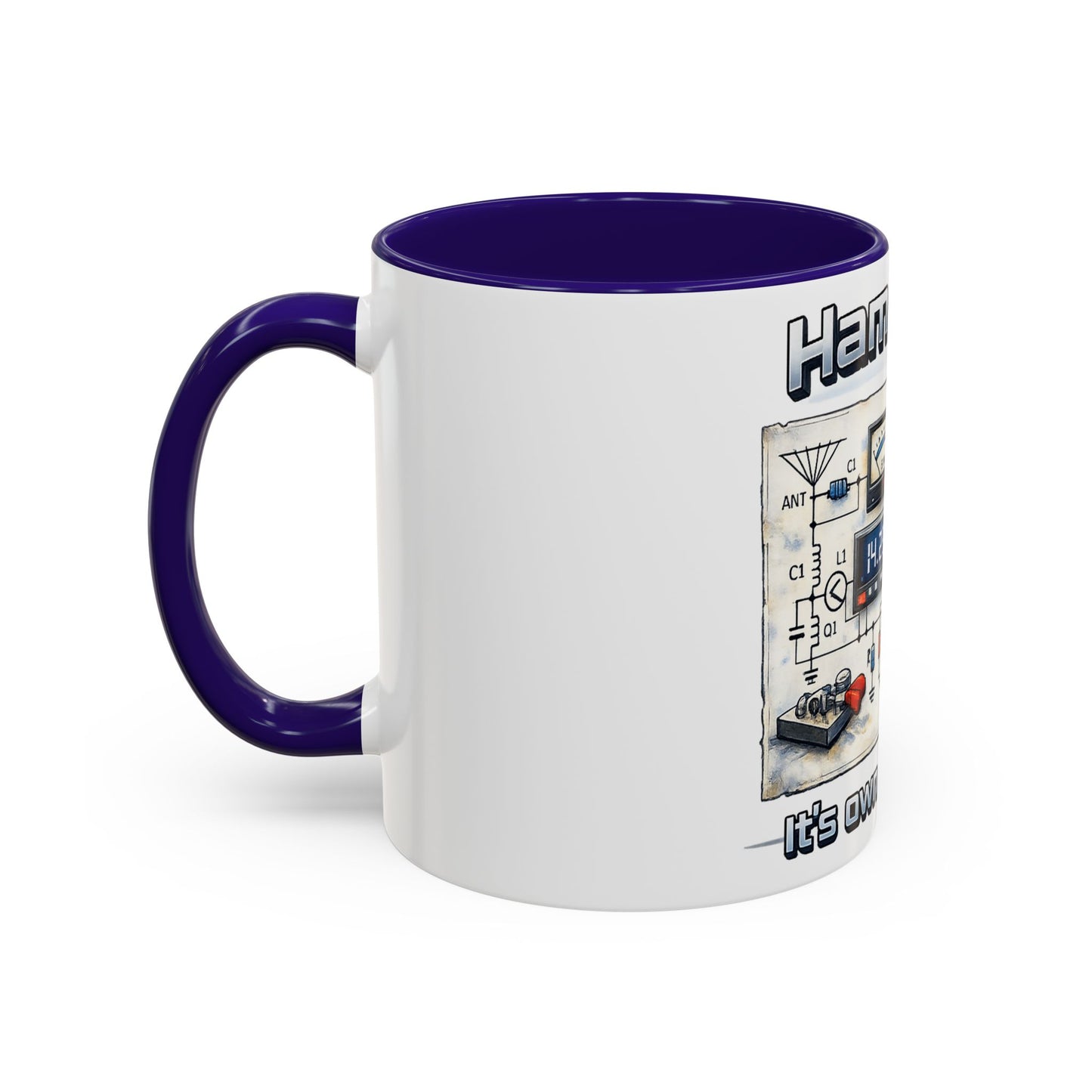Ham Radio Circuit Design Coffee Mug — "Ham Radio: It’s Own Language" (11oz/15oz)