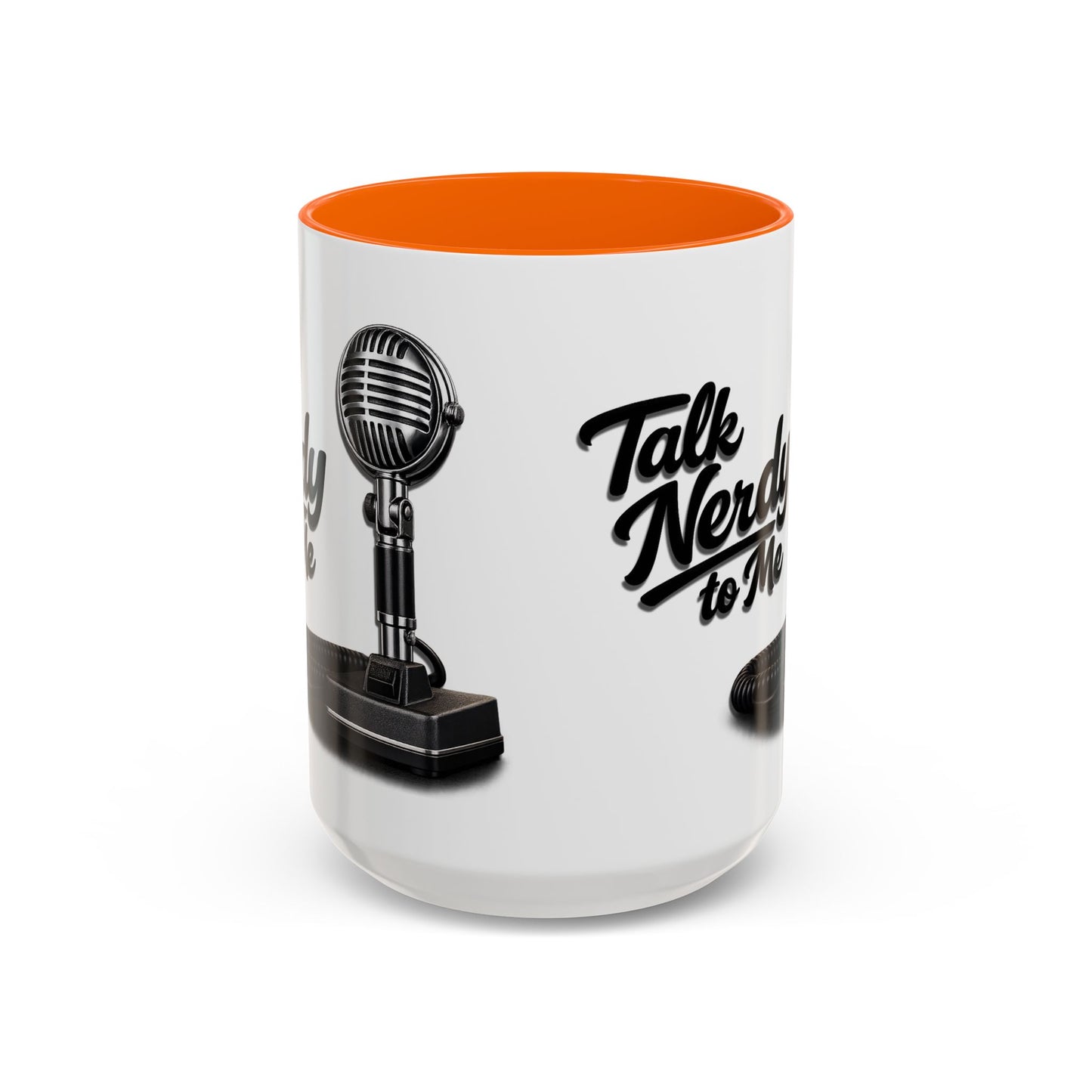Talk Nerdy to Me Coffee Mug — Retro Ham Radio Microphone Accent Mug (11/15 oz)