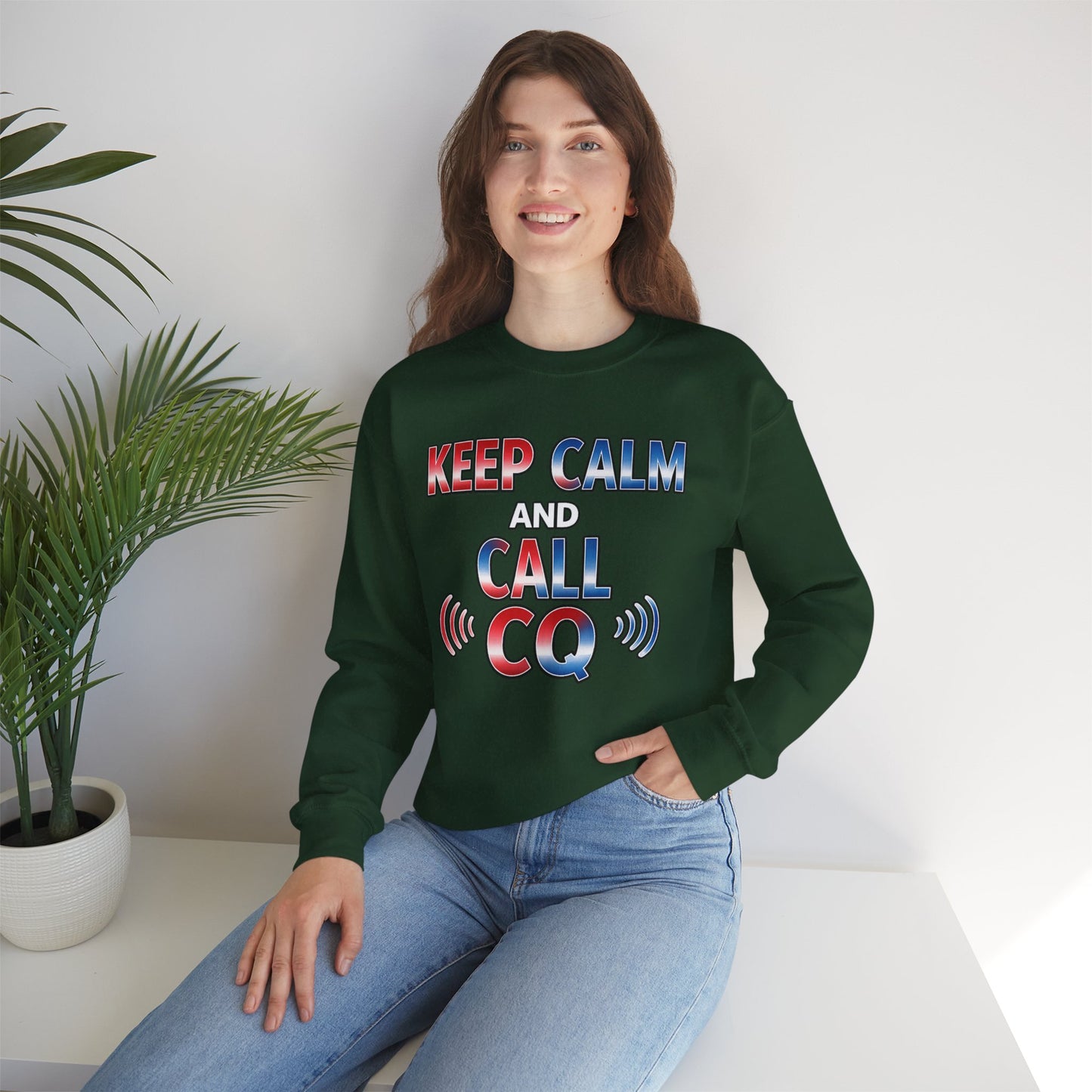 "Keep Calm and Call CQ" Patriotic Radio Operator Tee