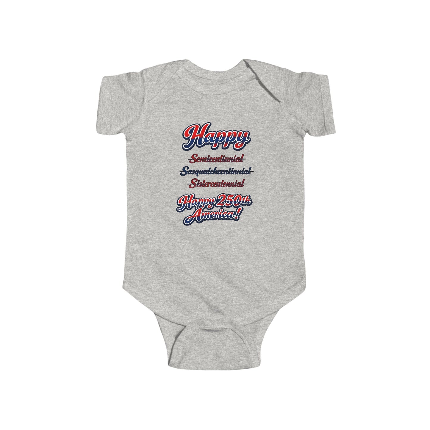 Infant Bodysuit – 'Happy Independence' Patriotic Script Baby Onesie