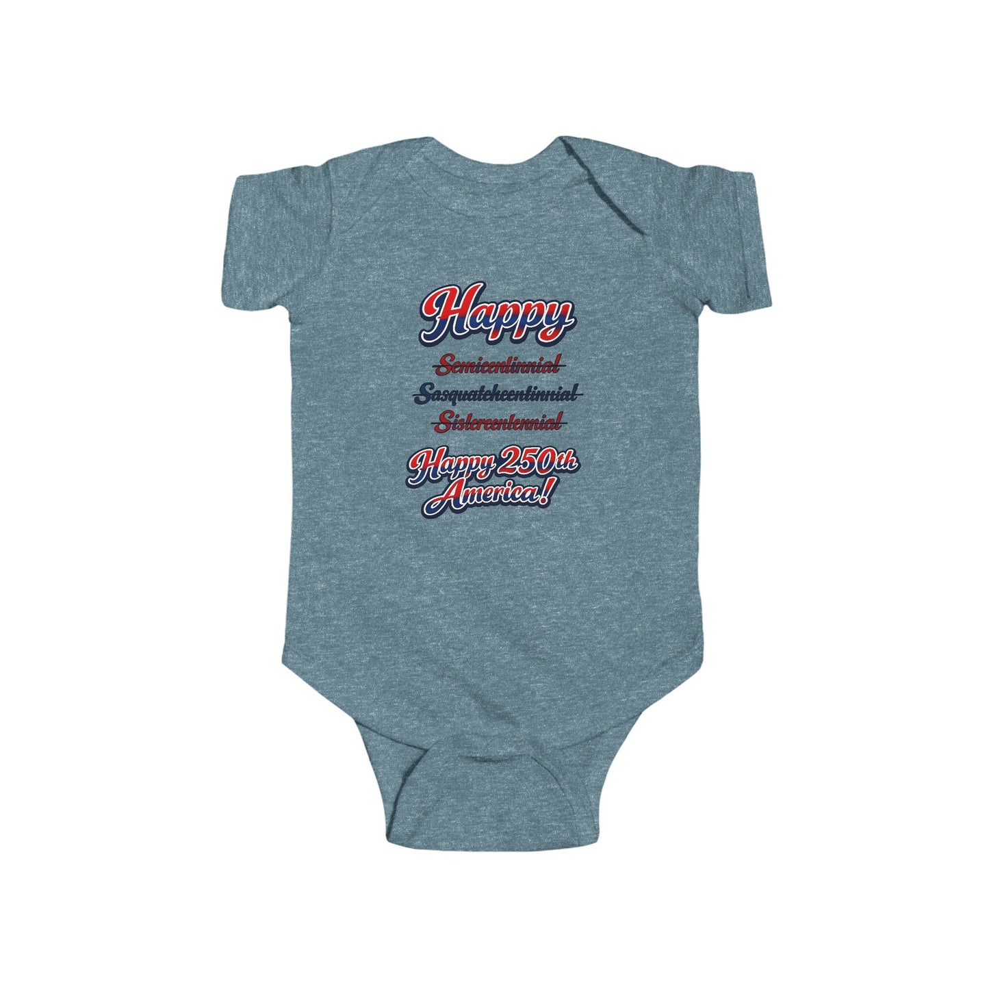 Infant Bodysuit – 'Happy Independence' Patriotic Script Baby Onesie