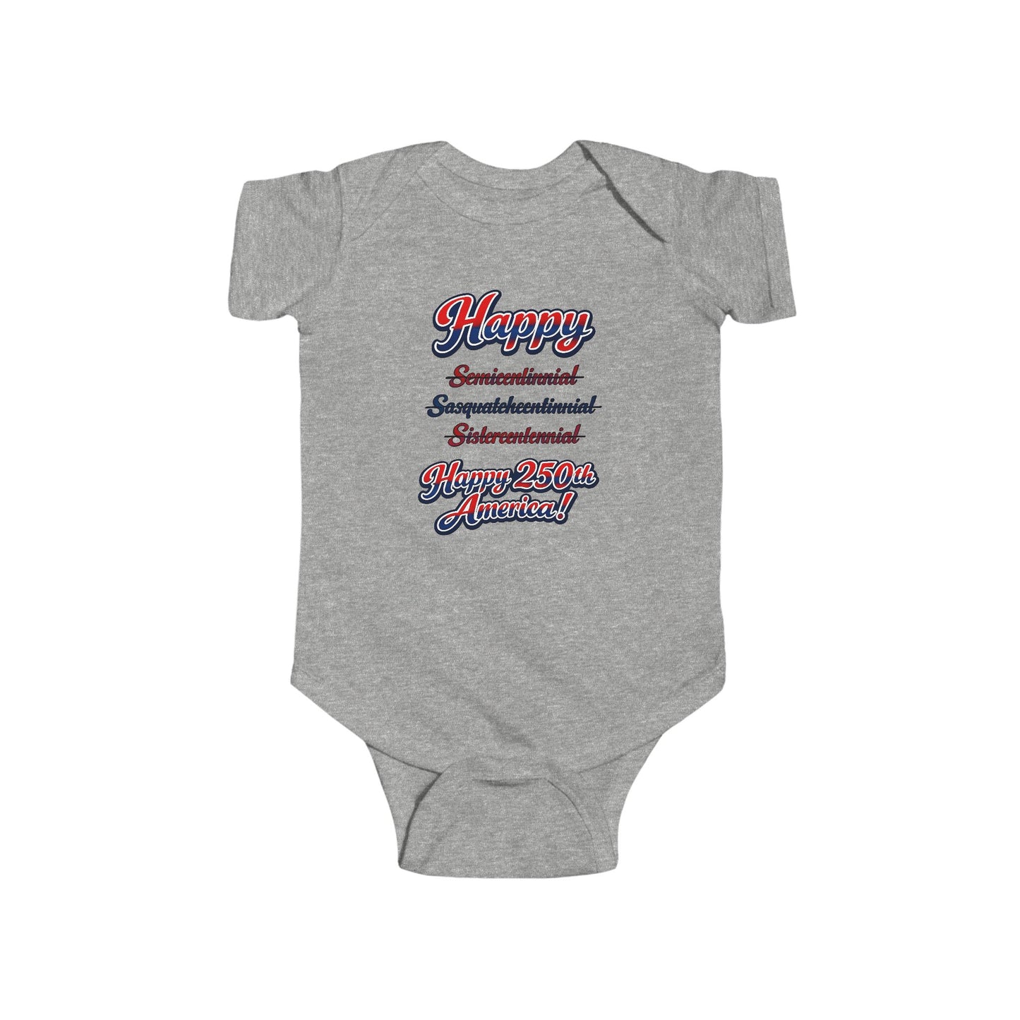 Infant Bodysuit – 'Happy Independence' Patriotic Script Baby Onesie