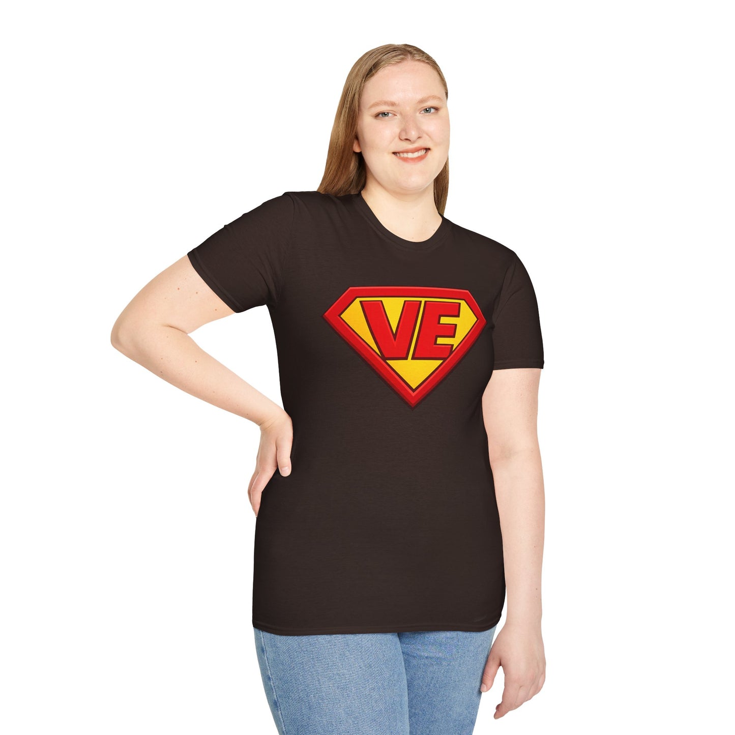 VE Superhero Logo T-Shirt — Bold Retro Graphic Tee