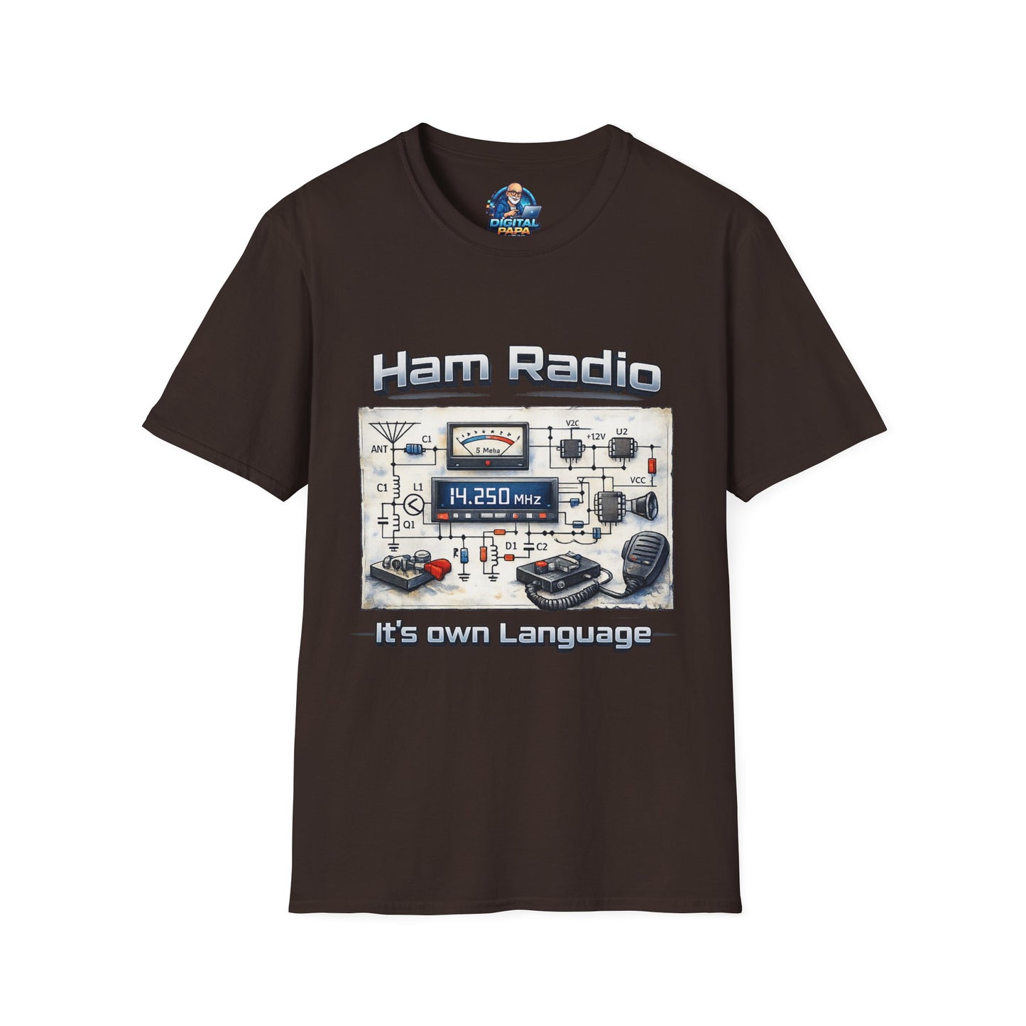 Ham Radio T-Shirt — “Ham Radio: It’s Own Language” Retro Radio Design