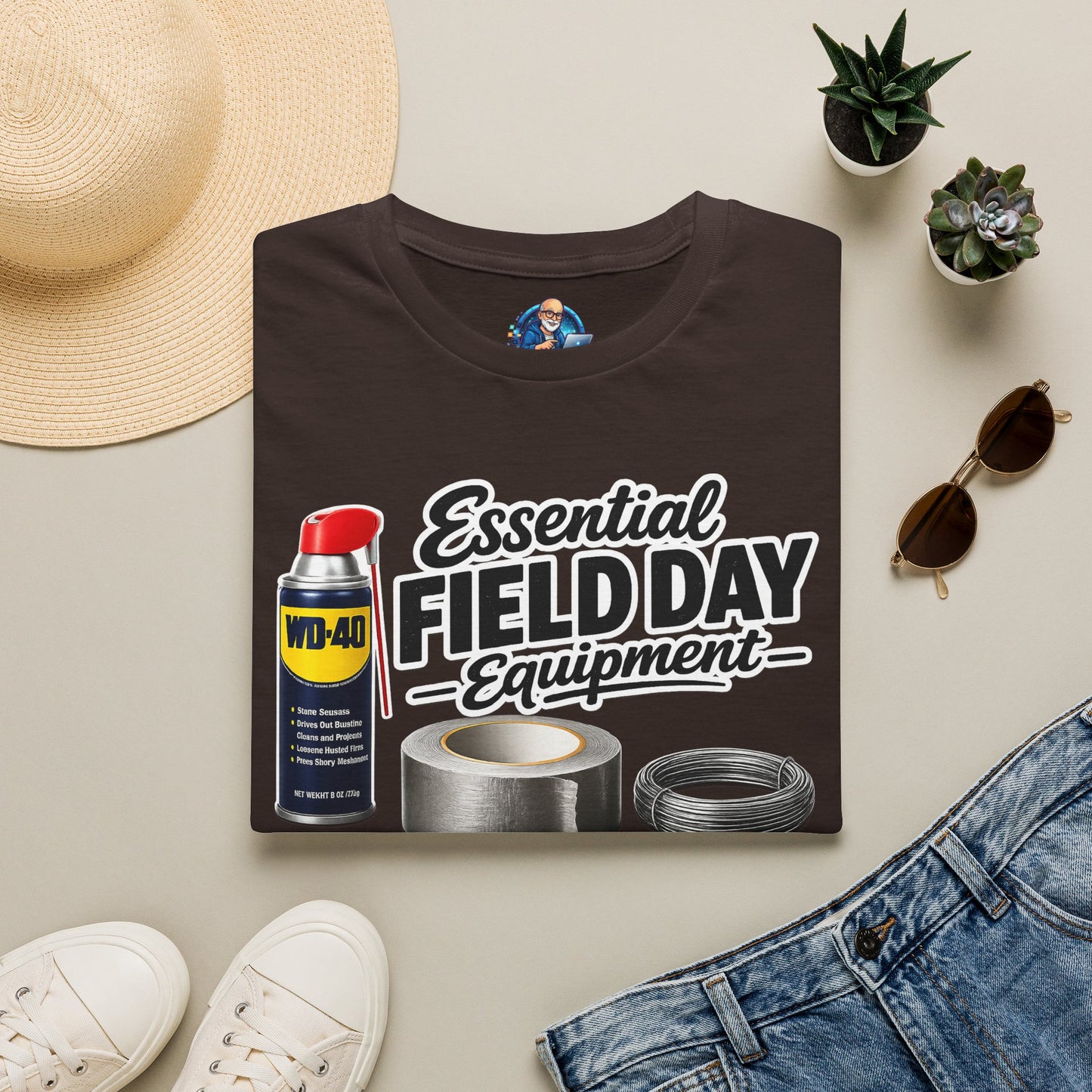 Field Day Essentials T-Shirt — "Essential Field Day Equipment" Graphic Tee