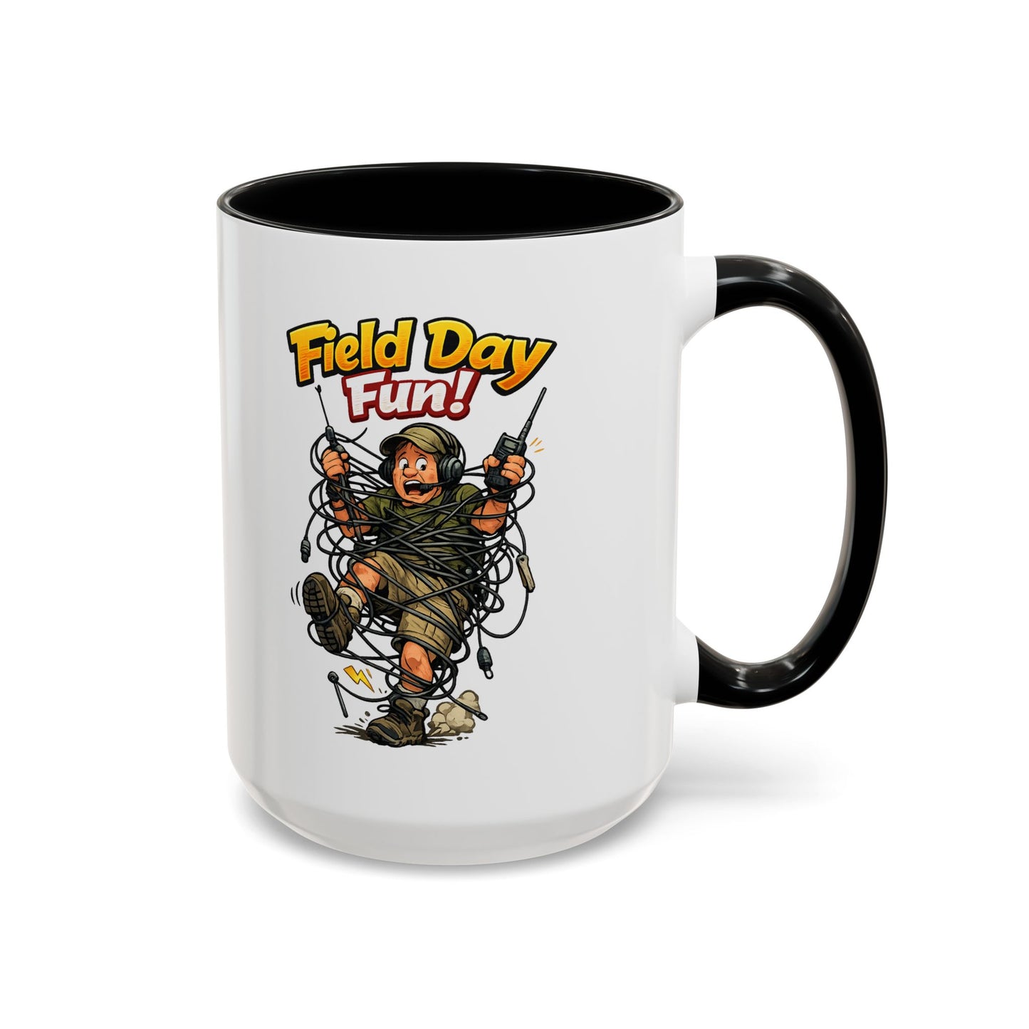 Field Day Fun! Accent Coffee Mug – Humorous Outdoor Adventure Ham Gift (11/15oz)