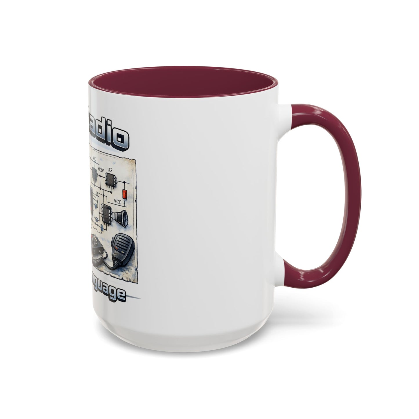 Ham Radio Circuit Design Coffee Mug — "Ham Radio: It’s Own Language" (11oz/15oz)