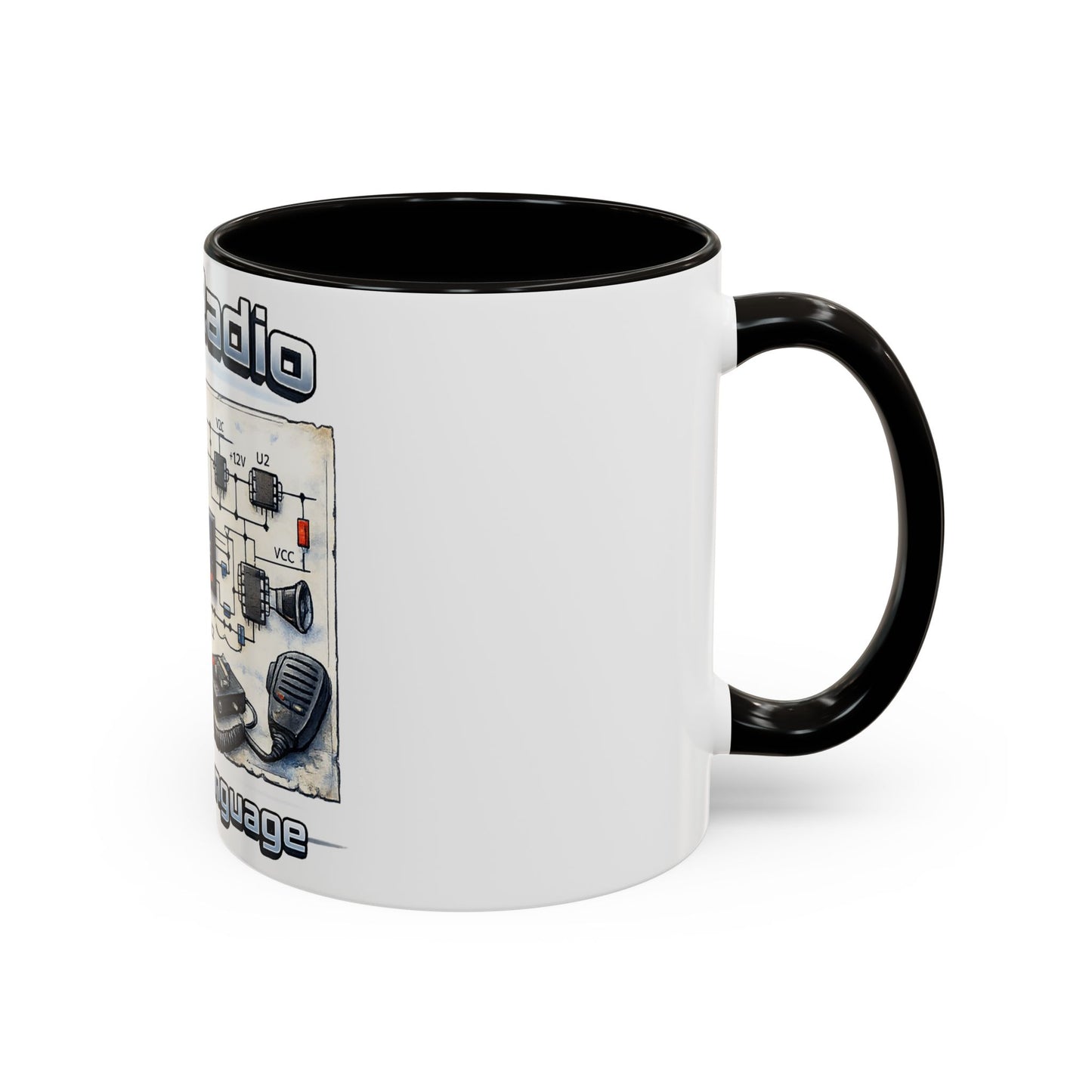 Ham Radio Circuit Design Coffee Mug — "Ham Radio: It’s Own Language" (11oz/15oz)