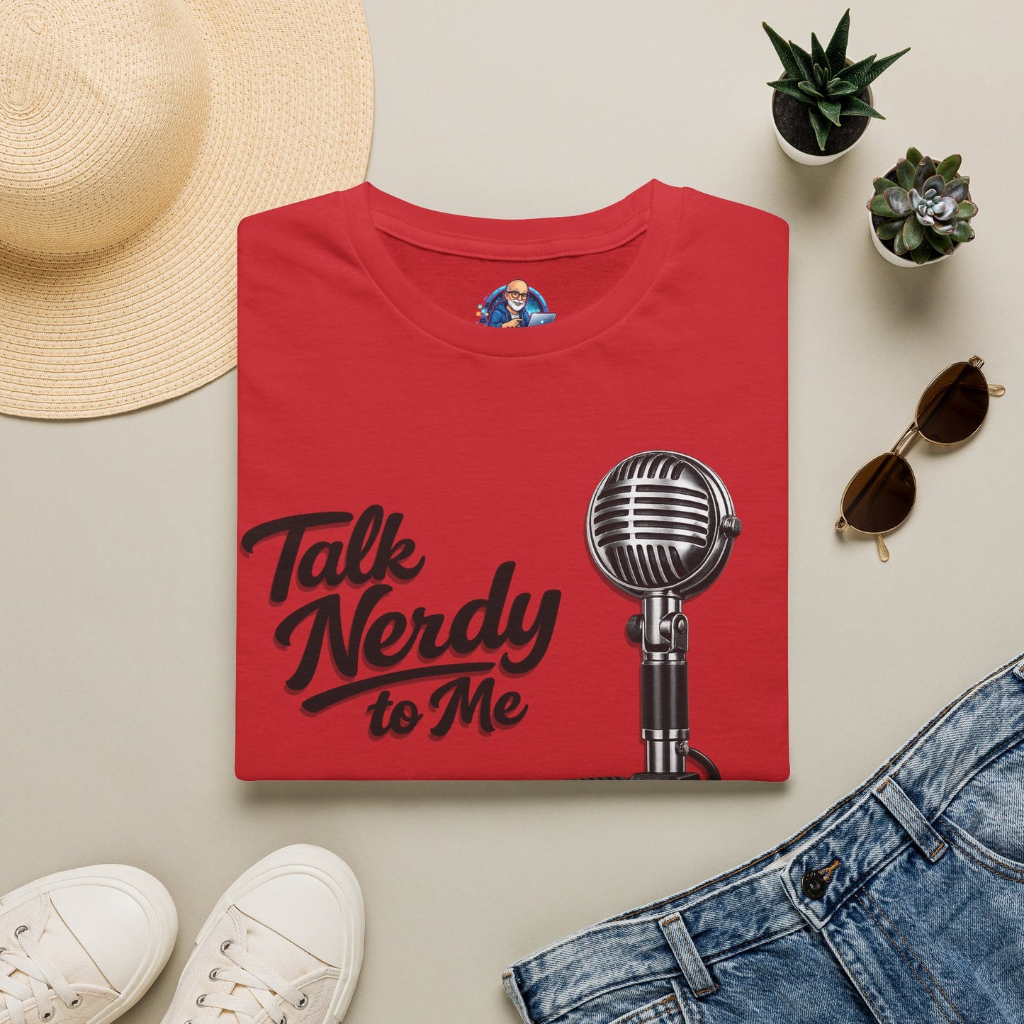 Talk Nerdy to Me T-Shirt — Retro Ham Radio Microphone Nerdy Quote Tee