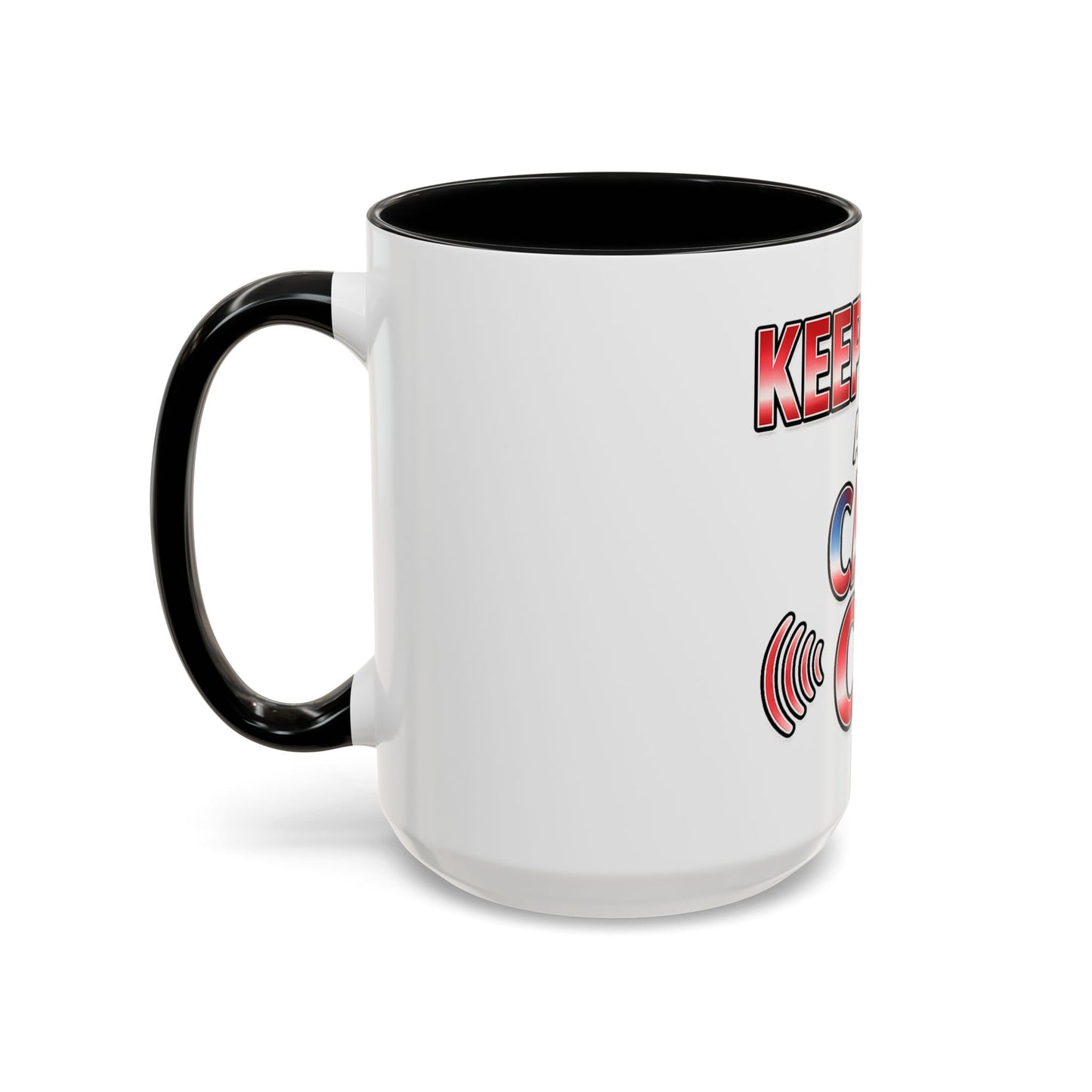 Keep Calm and Call CQ Accent Coffee Mug – Radio Operator Ham Radio Gift (11/15 oz)