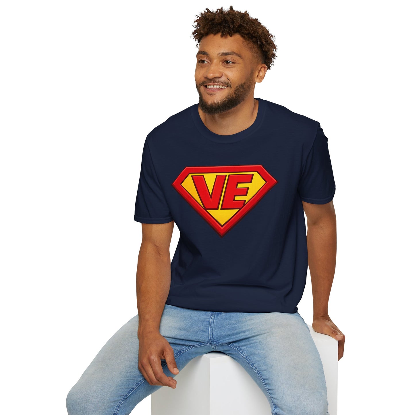 VE Superhero Logo T-Shirt — Bold Retro Graphic Tee