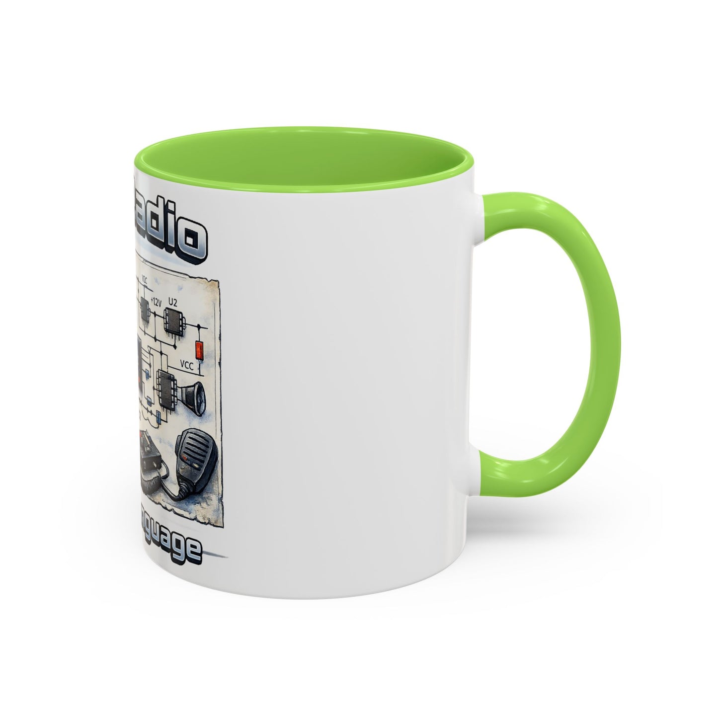 Ham Radio Circuit Design Coffee Mug — "Ham Radio: It’s Own Language" (11oz/15oz)