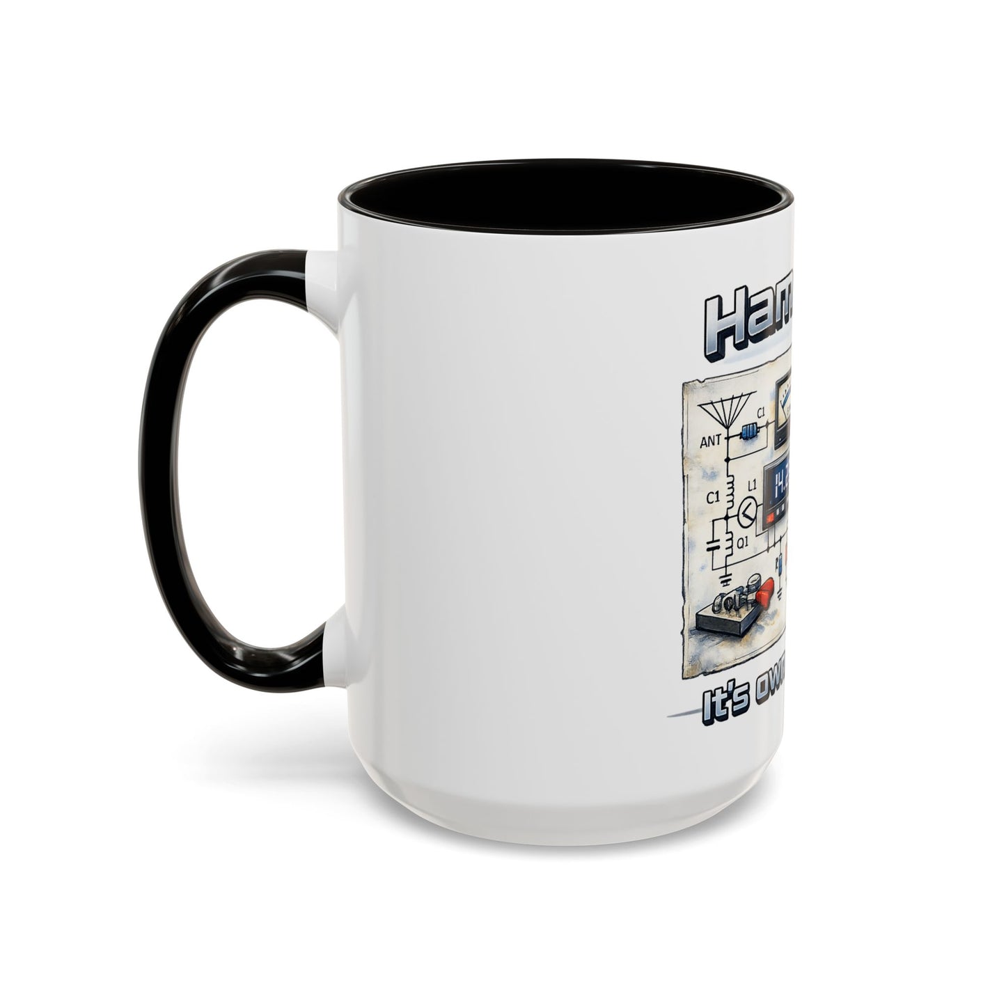 Ham Radio Circuit Design Coffee Mug — "Ham Radio: It’s Own Language" (11oz/15oz)
