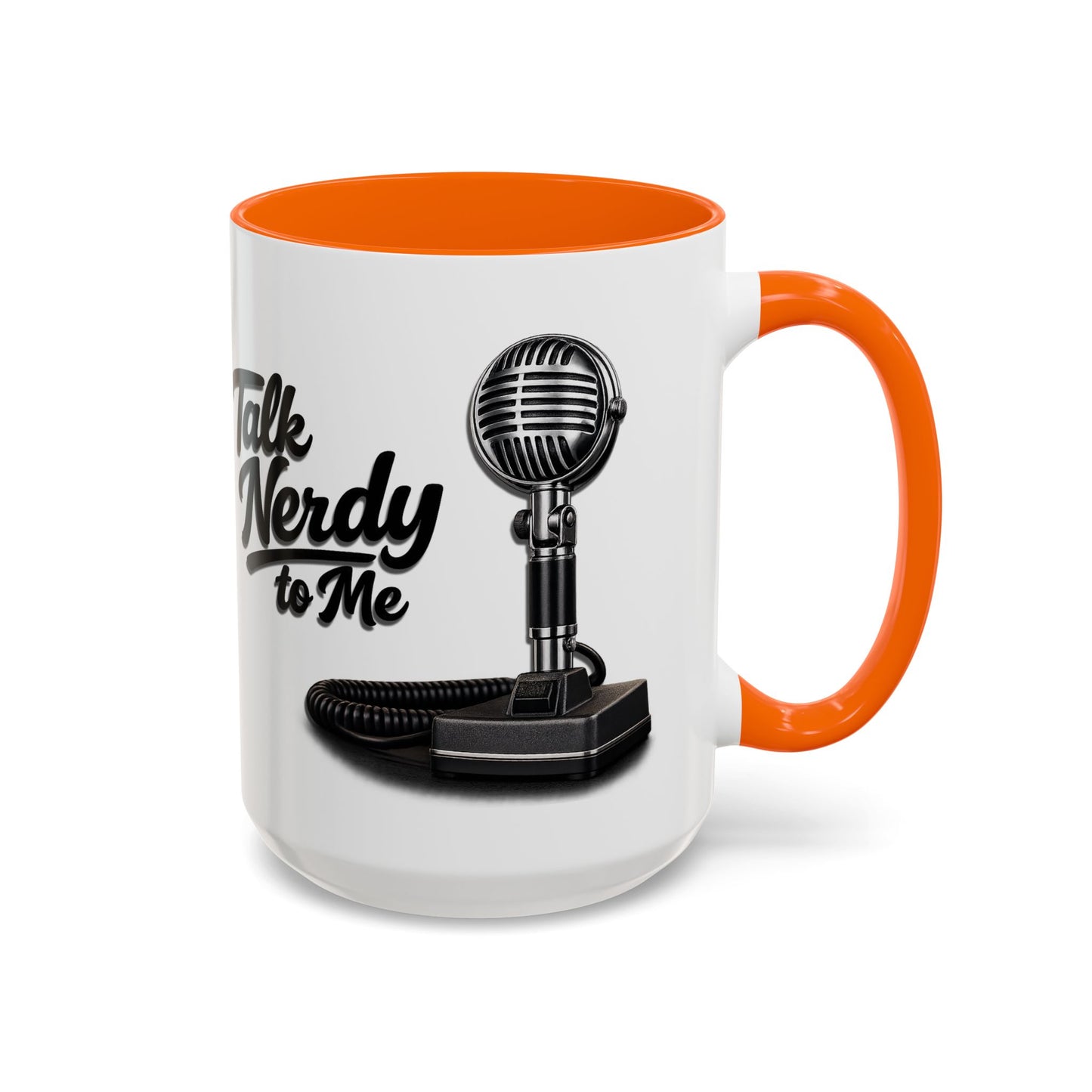 Talk Nerdy to Me Coffee Mug — Retro Ham Radio Microphone Accent Mug (11/15 oz)